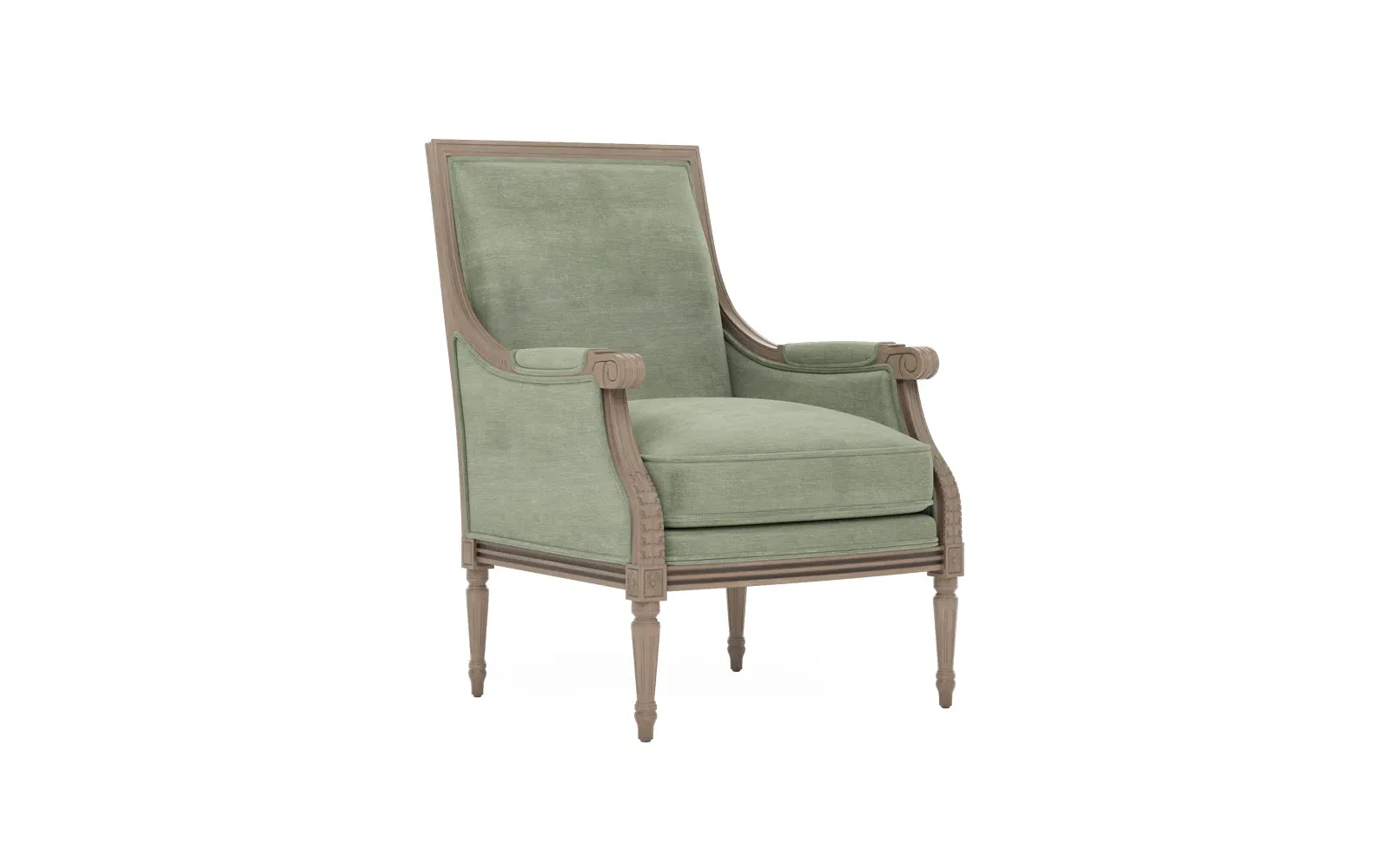 Juliette Bergere Chair - Lustre Verde, Velvet