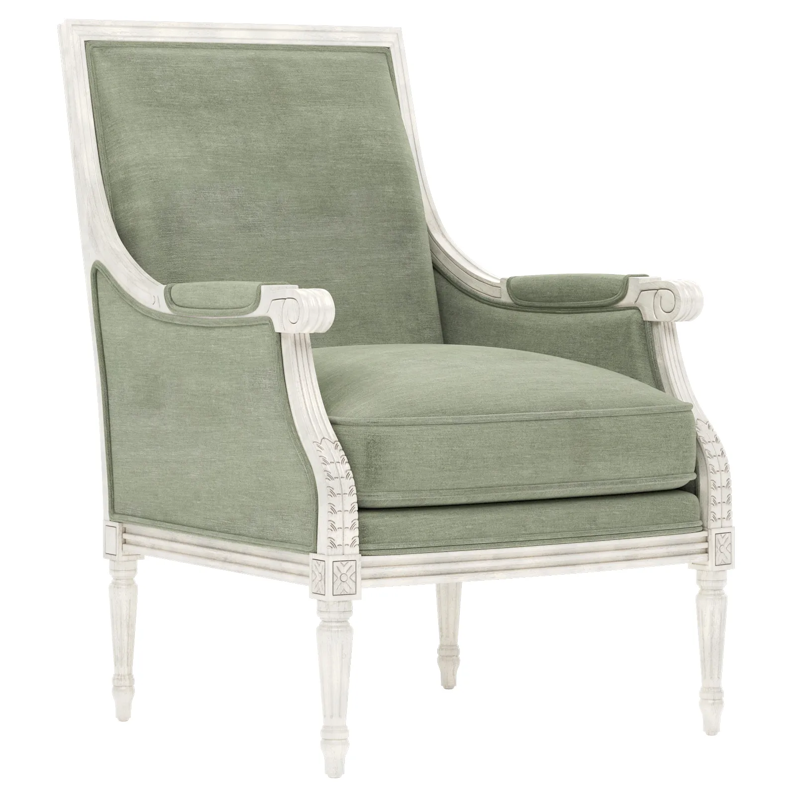 Juliette Bergere Chair - Lustre Verde, Velvet