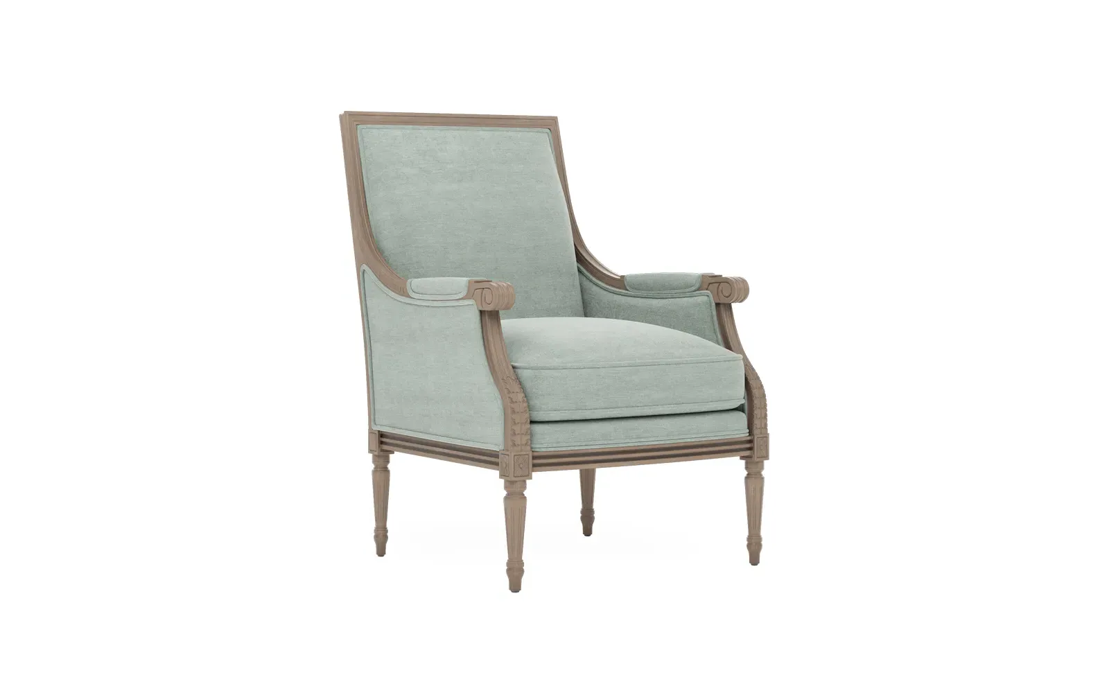 Juliette Bergere Chair - Sea Mist, Velvet