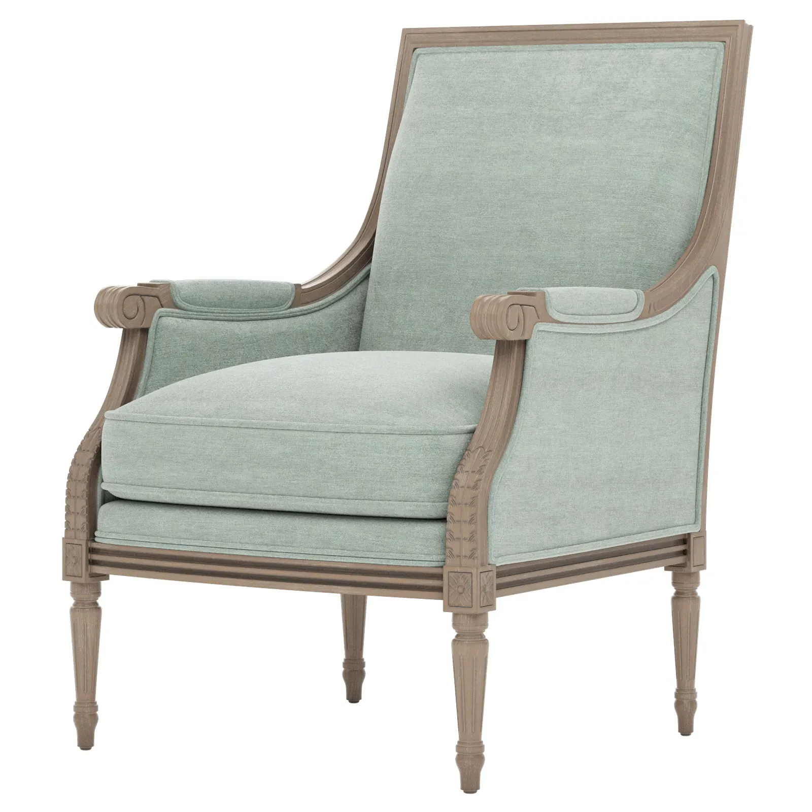 Juliette Bergere Chair - Sea Mist, Velvet