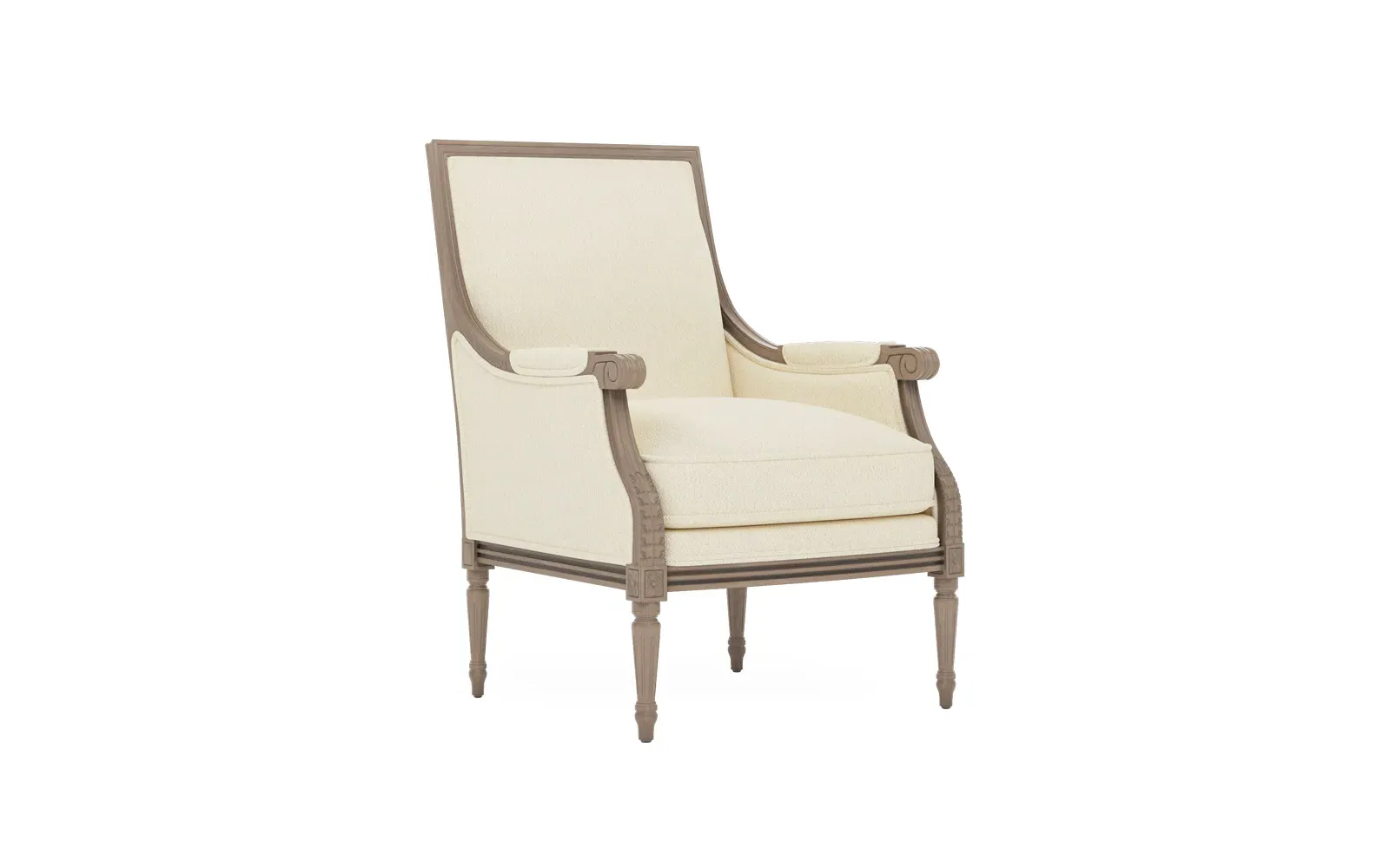 Juliette Bergere Chair - Snow, Boucle