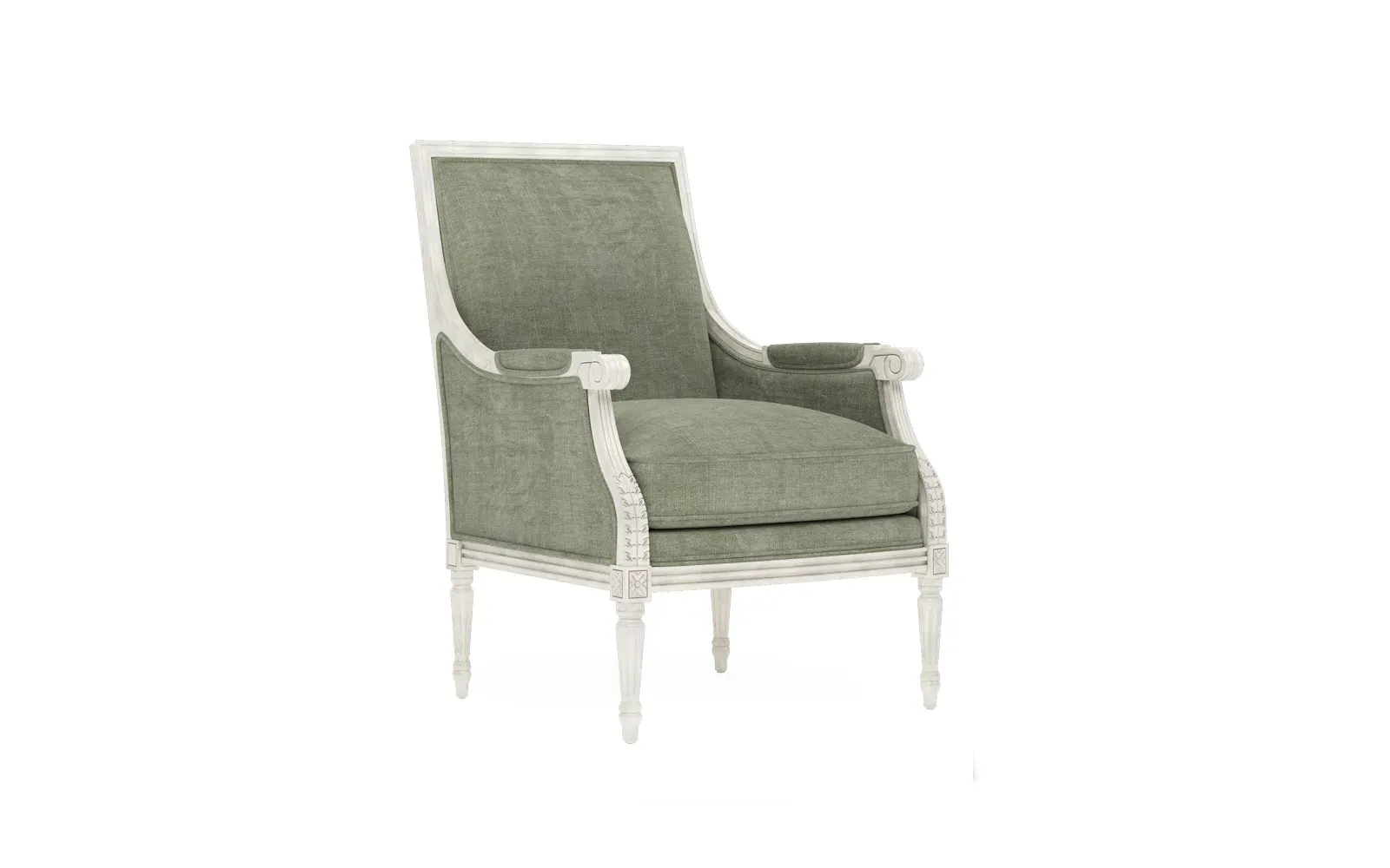 Juliette Bergere Chair - Willow Green, Velvet