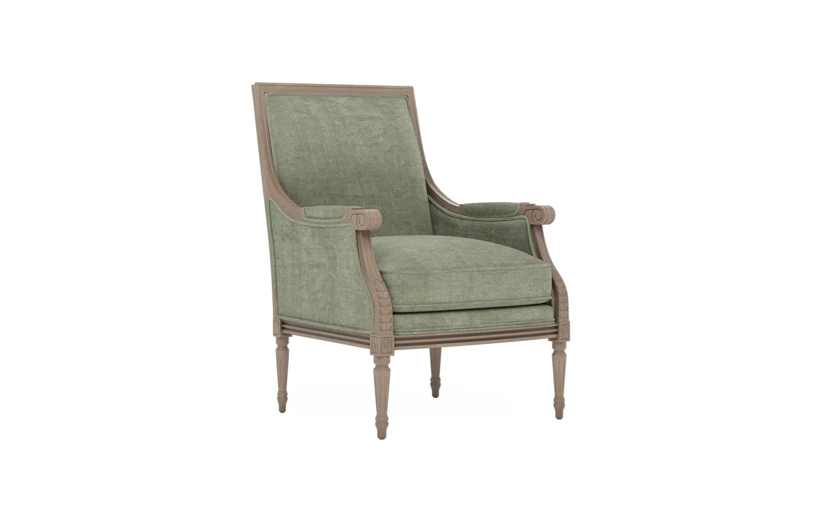 Juliette Bergere Chair - Willow Green, Velvet