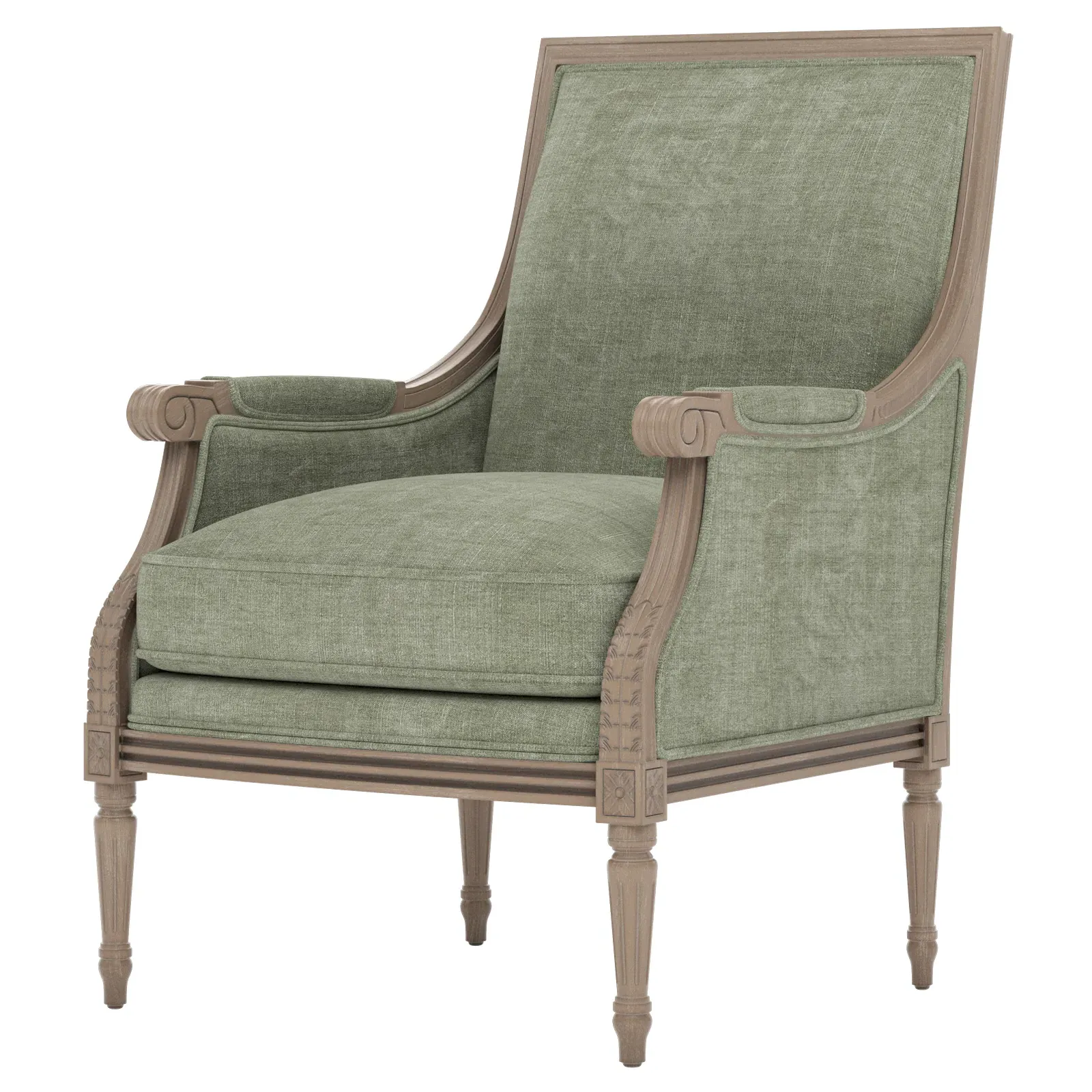 Juliette Bergere Chair - Willow Green, Velvet image