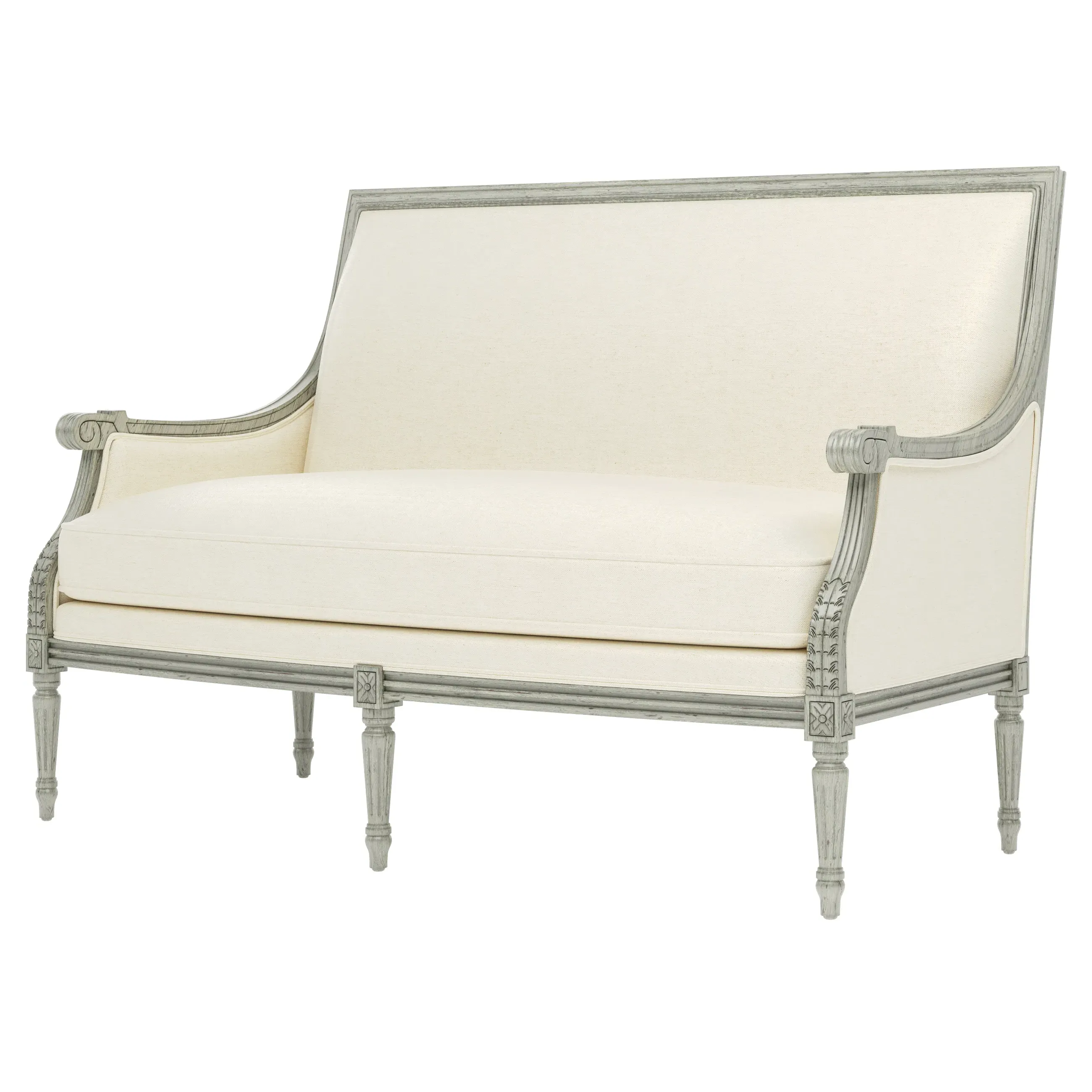 Juliette Settee - Heathered Ivory, Hardwood image