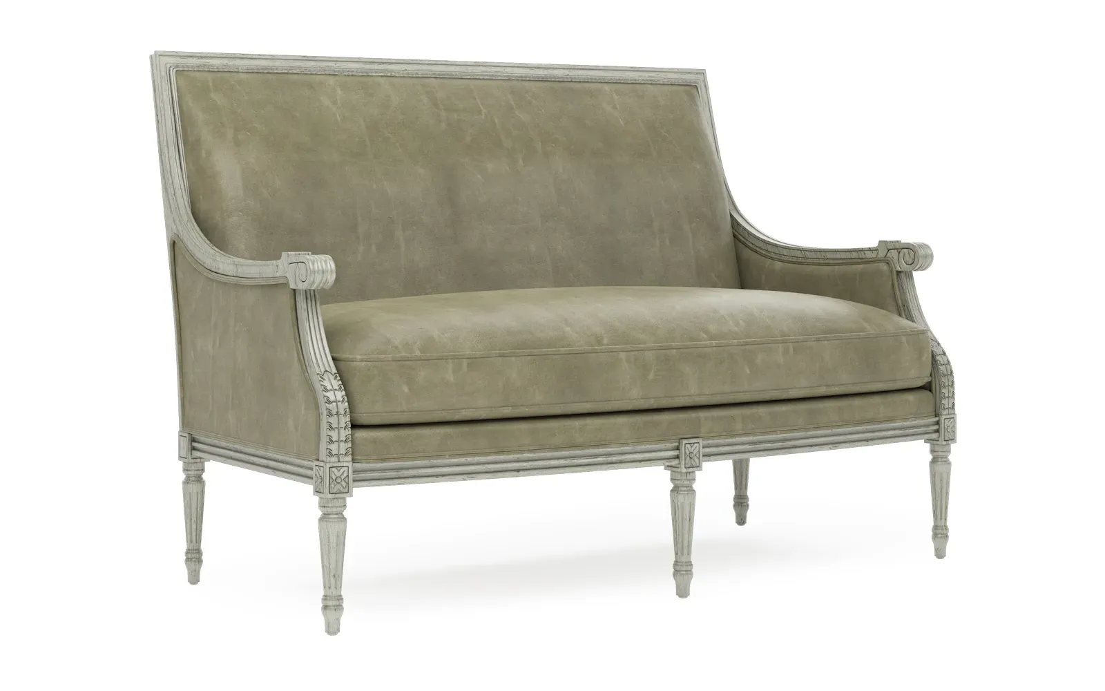 Juliette Settee - Juniper, Leather