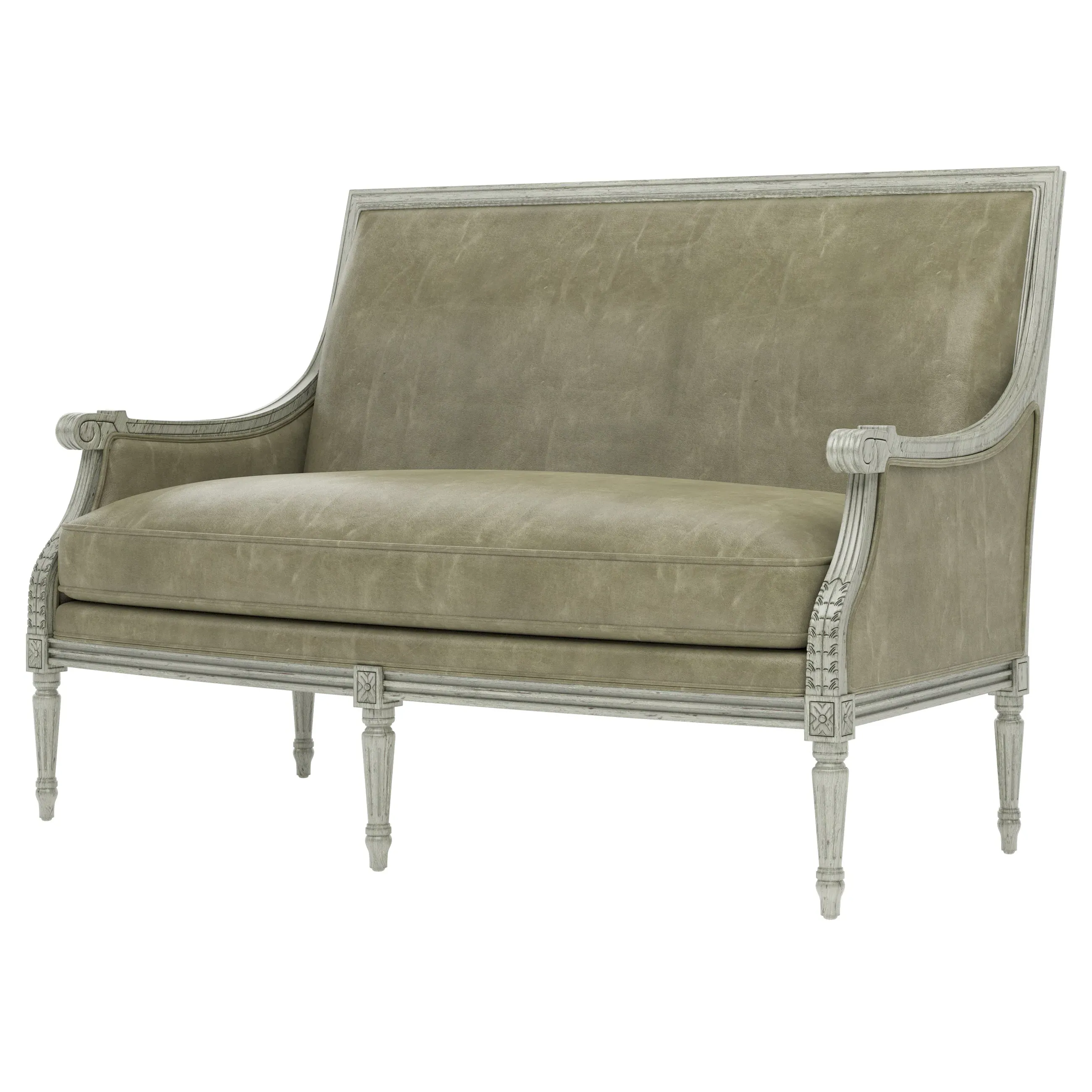 Juliette Settee - Juniper, Leather