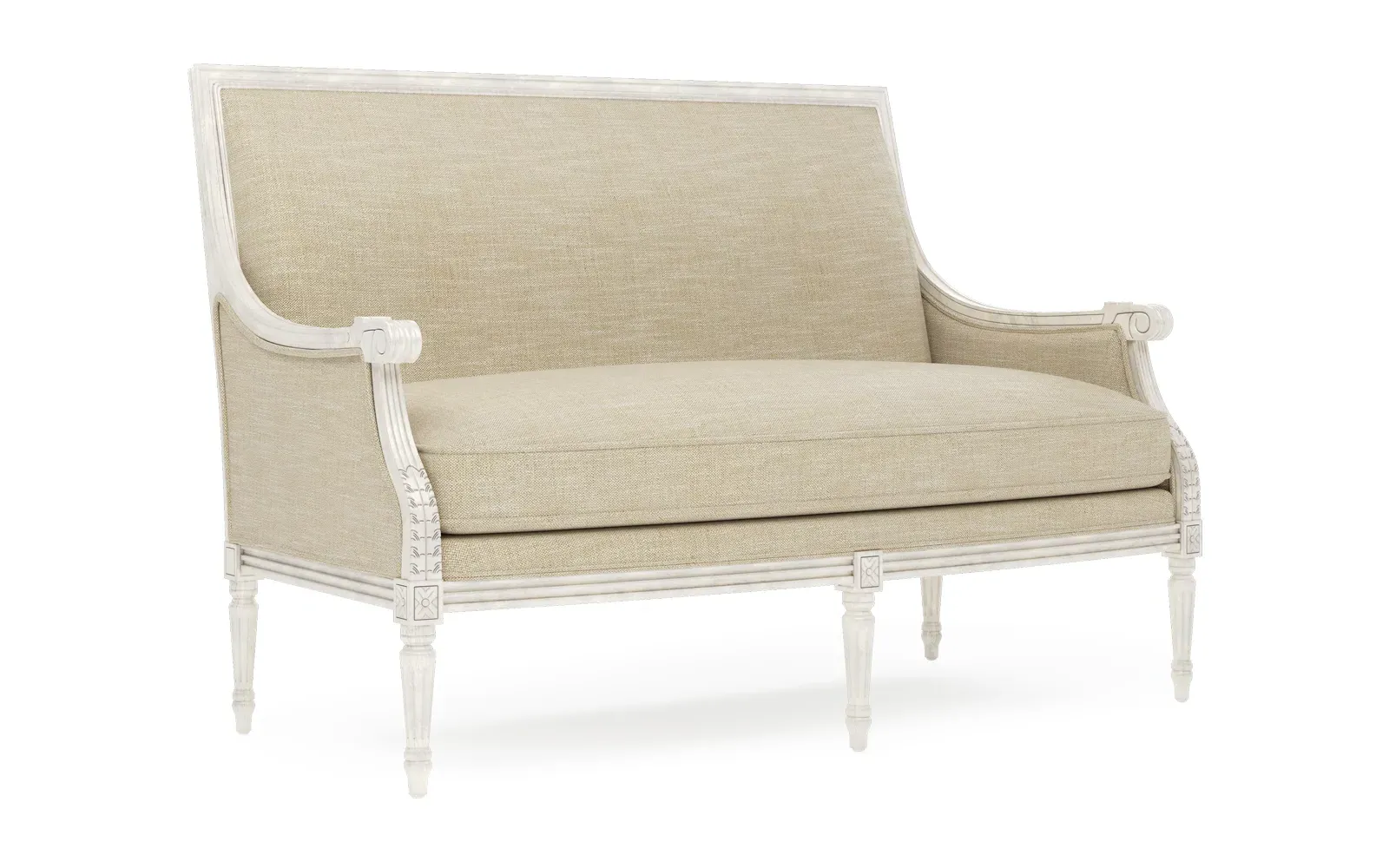 Juliette Textured Weave Settee - Cashew, Hardwood