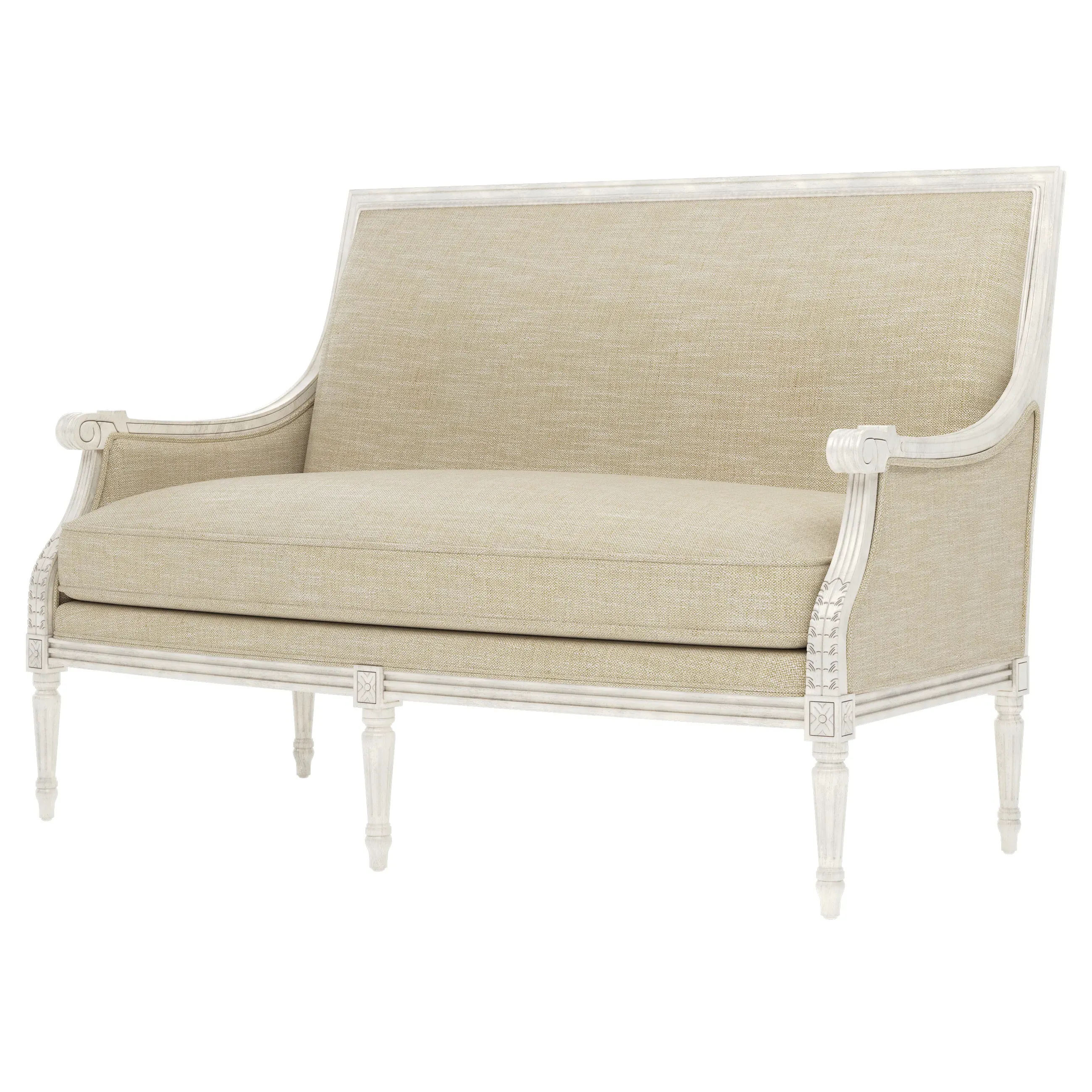 Juliette Textured Weave Settee - Cashew, Hardwood image