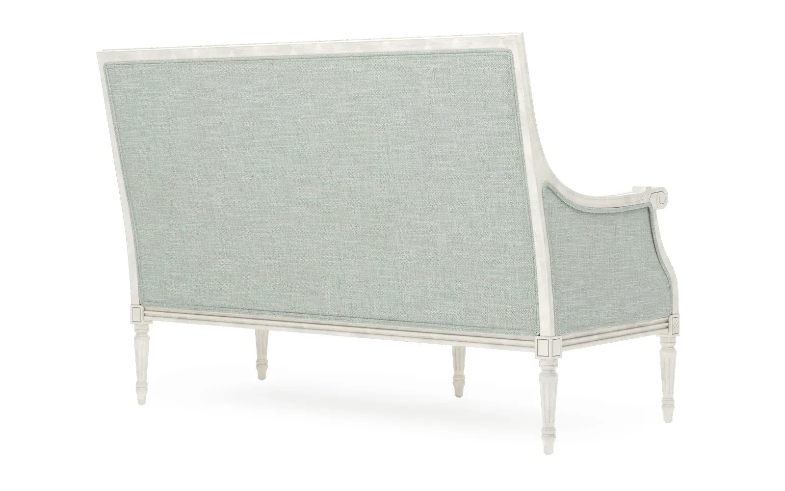 Juliette Textured Weave Settee - Spring Blue, Hardwood