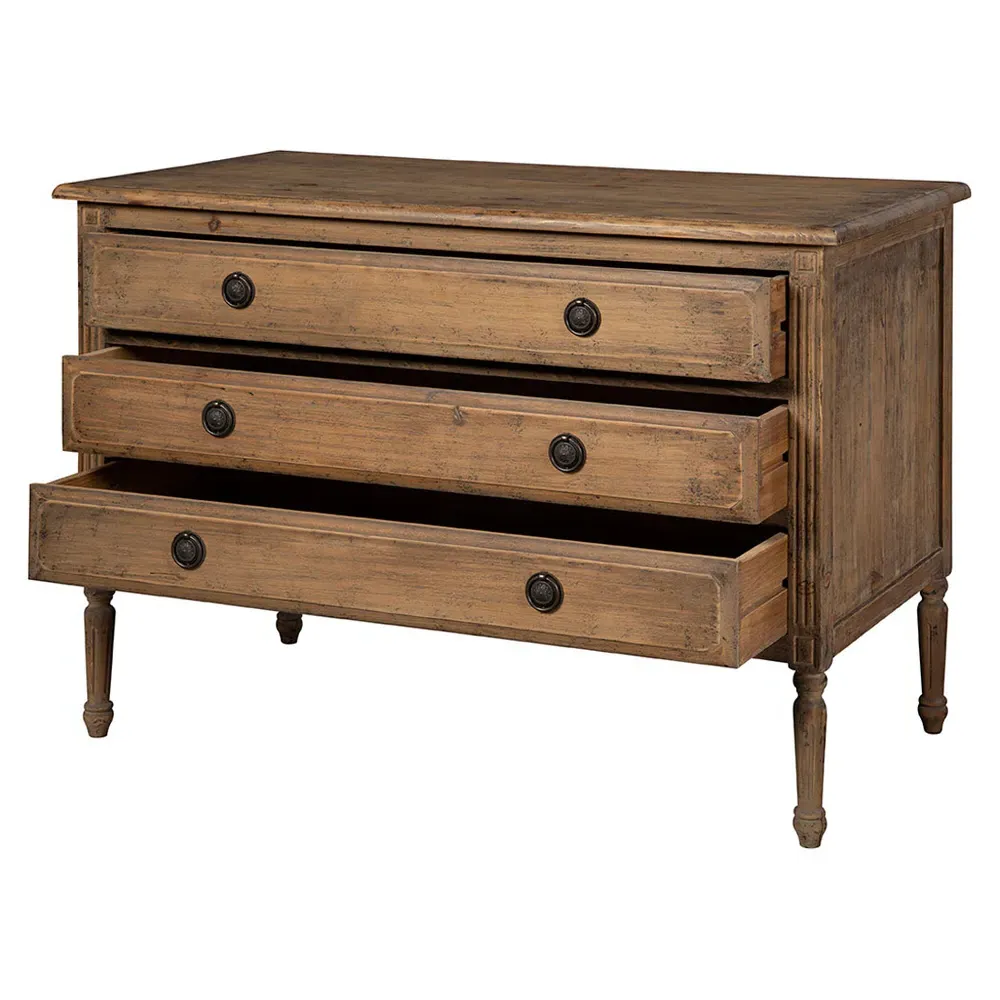 Julio 3 Drawer Dresser - Brown, Pine Wood