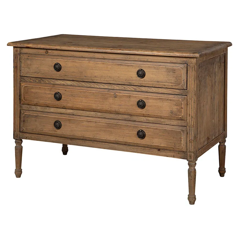Julio 3 Drawer Dresser - Brown, Pine Wood