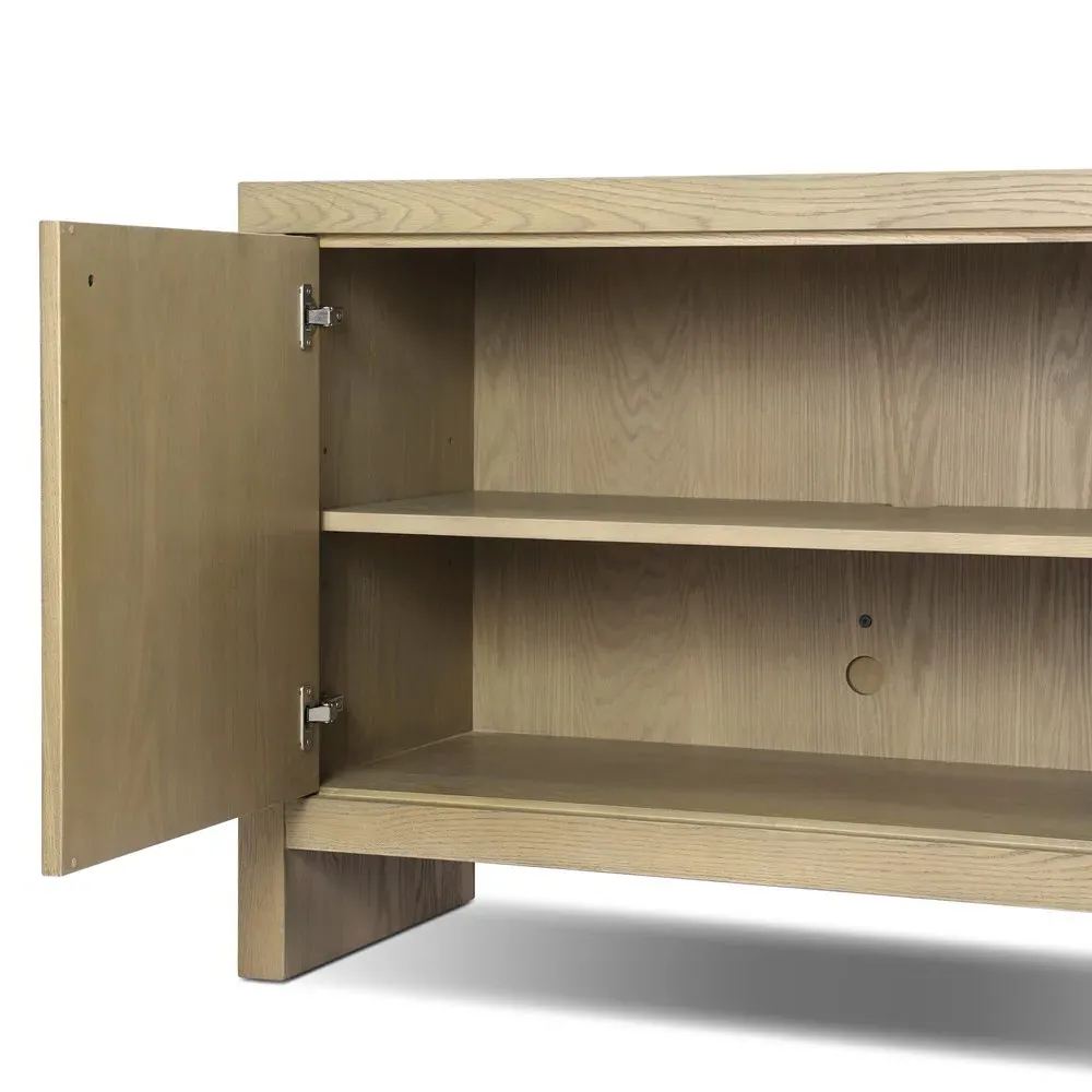 Julius 82" Media Cabinet - Sand Brown, Oak