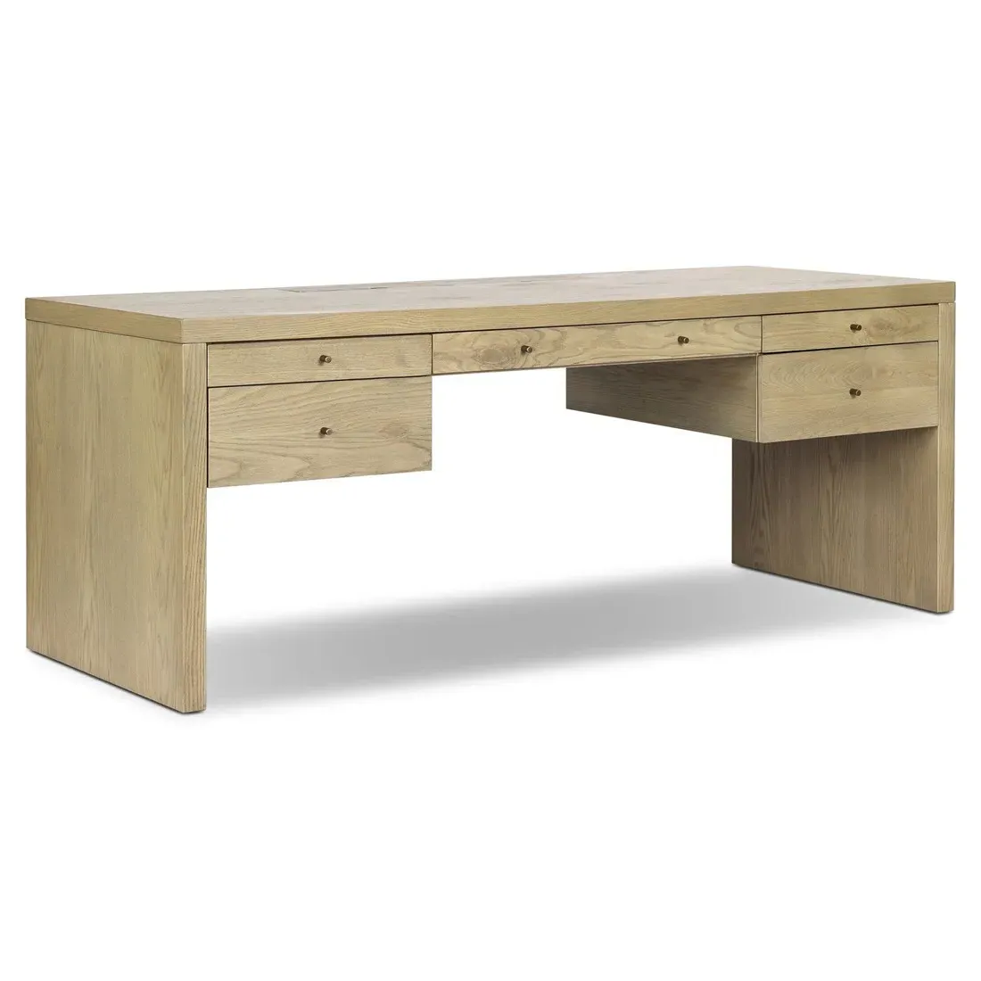 Julius Executive Desk - Light Brown, Oak