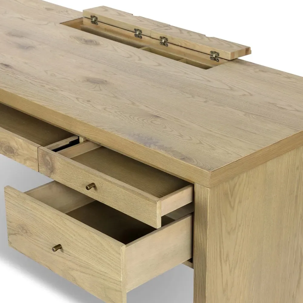 Julius Executive Desk - Light Brown, Oak