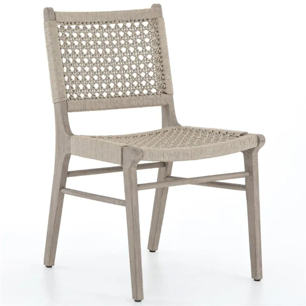 Julius Outdoor Dining Side Chair - Grey, Teak