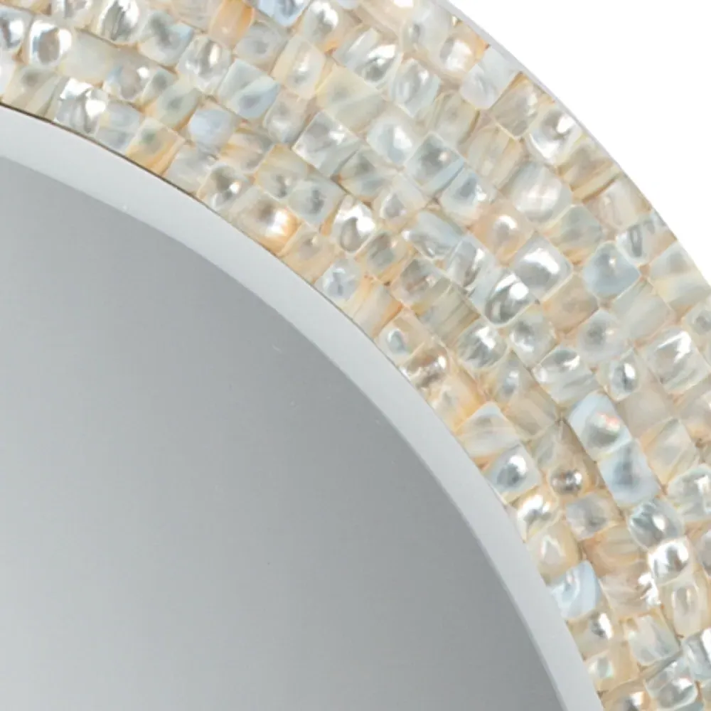 June Oval Wall Mirror - Ivory, Mother of Pearl
