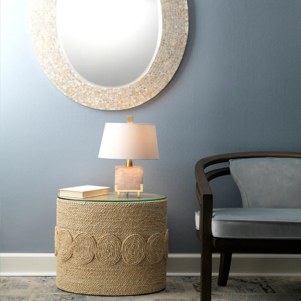 June Oval Wall Mirror - Ivory, Mother of Pearl