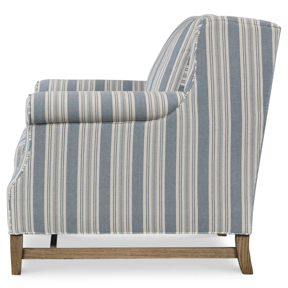 June Striped Arm Chair - Blue, Cotton