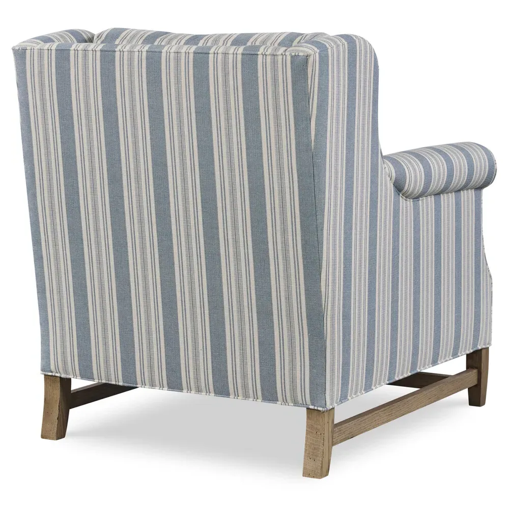 June Striped Arm Chair - Blue, Cotton