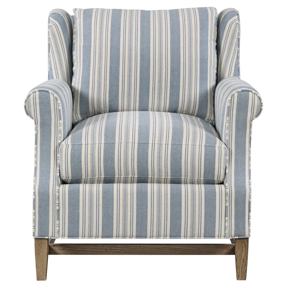June Striped Arm Chair - Blue, Cotton image