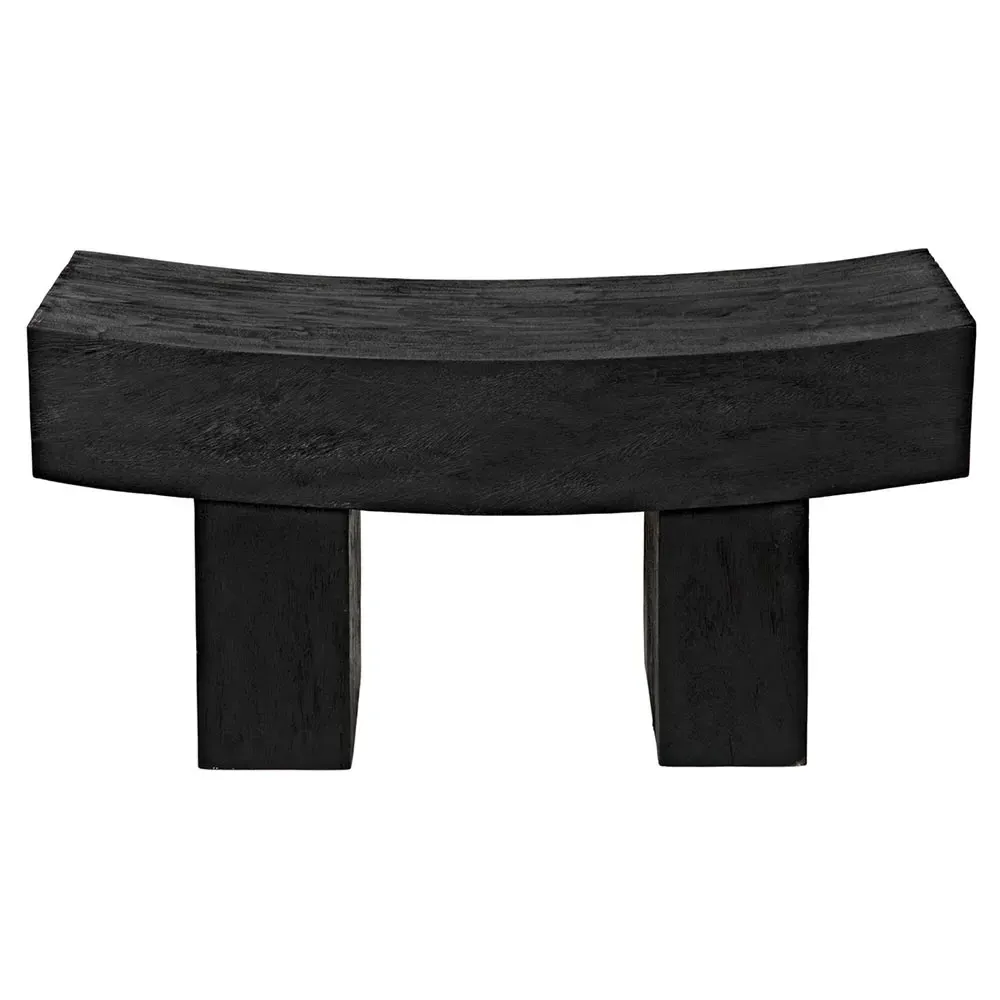 Junel Curved Stool - Black, Munggur Wood image