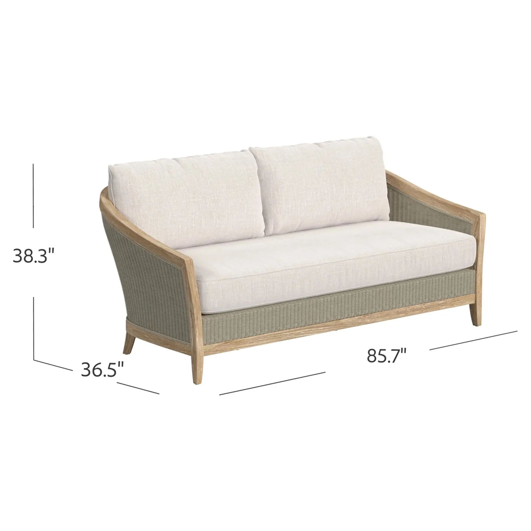 Junia 86" Outdoor Sofa - Beige, Teak