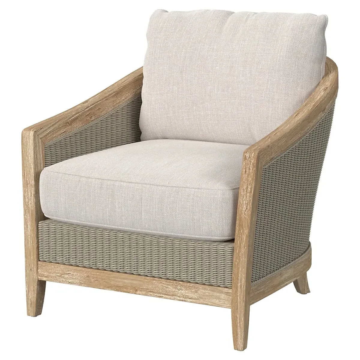 Junia Outdoor Club Chair - Beige, Teak image