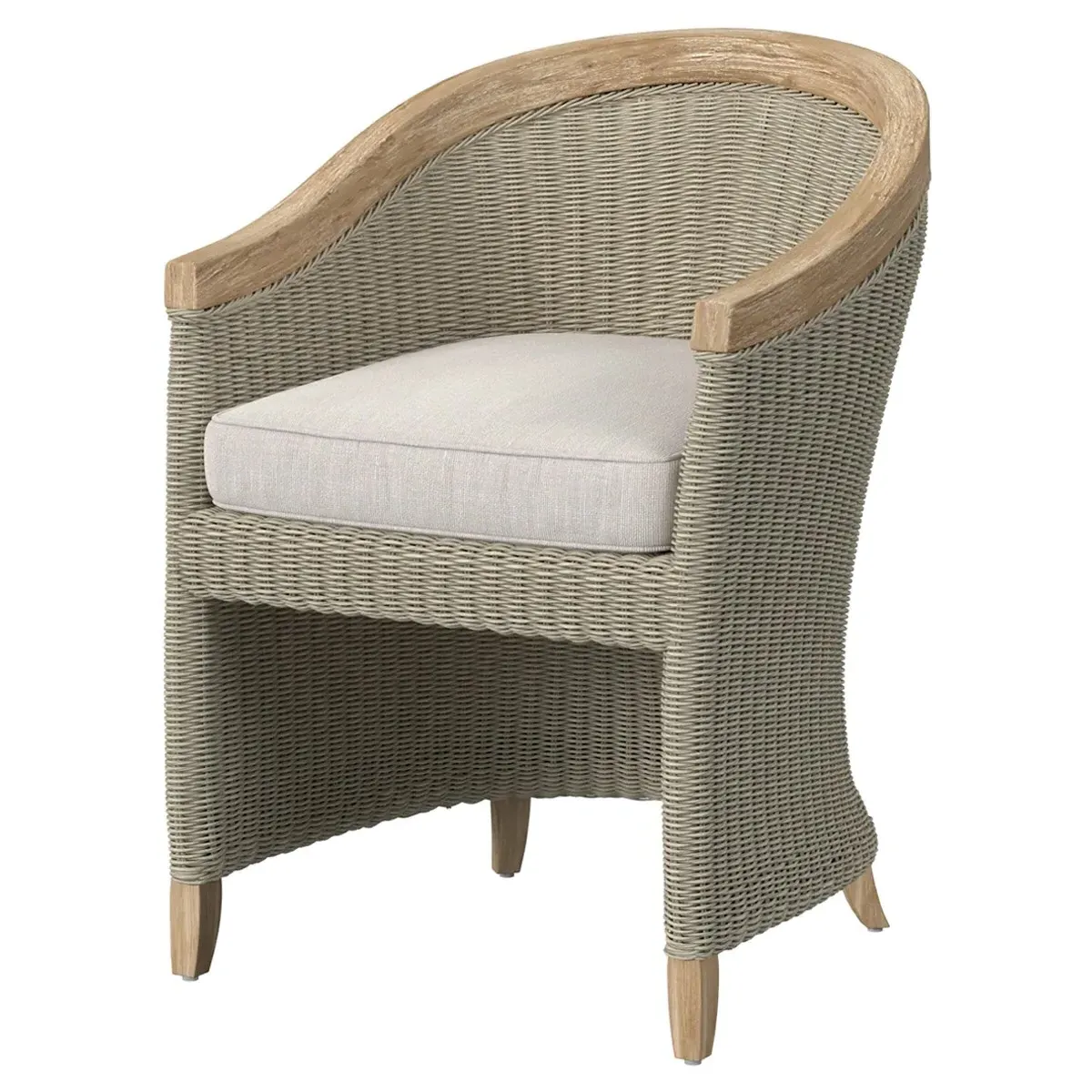 Junia Outdoor Dining Arm Chair - Beige, Teak image