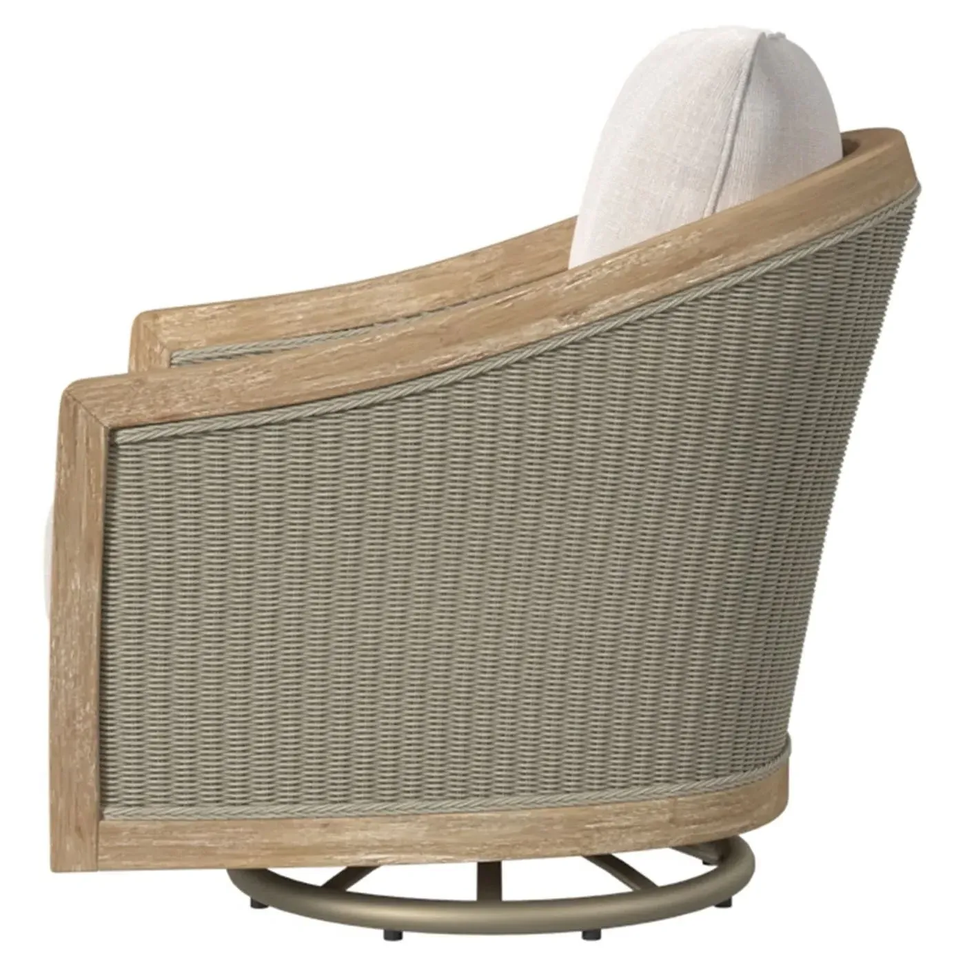 Junia Outdoor Swivel Club Chair - Beige, Teak