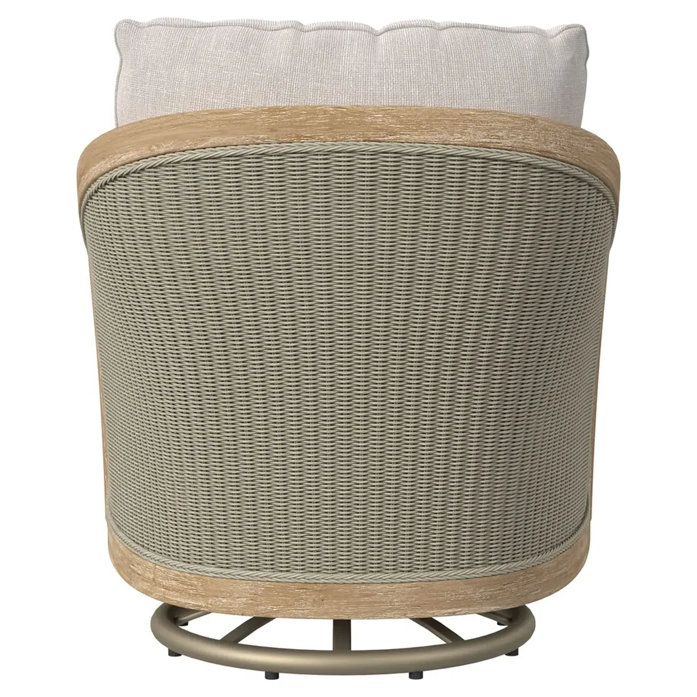 Junia Outdoor Swivel Club Chair - Beige, Teak