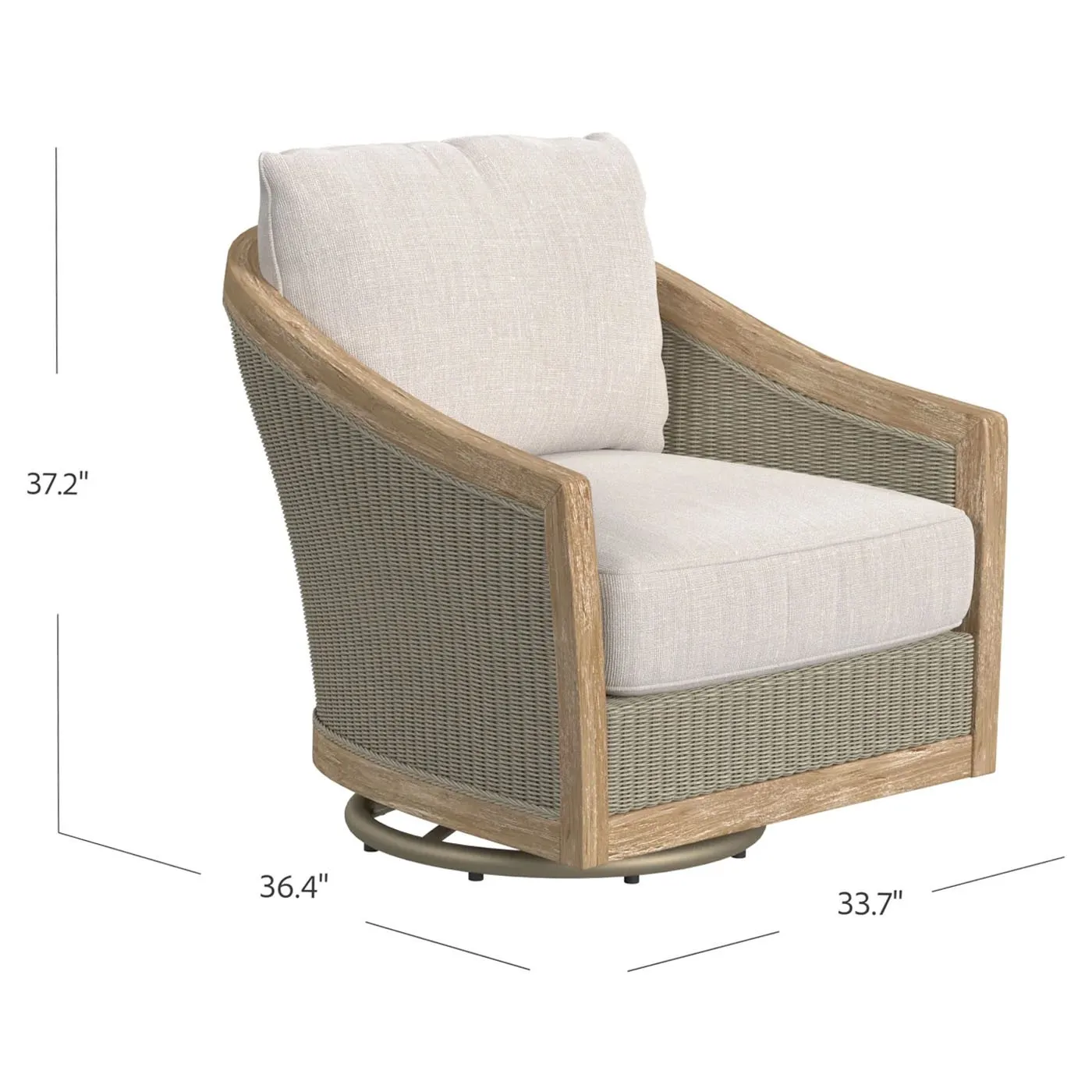 Junia Outdoor Swivel Club Chair - Beige, Teak
