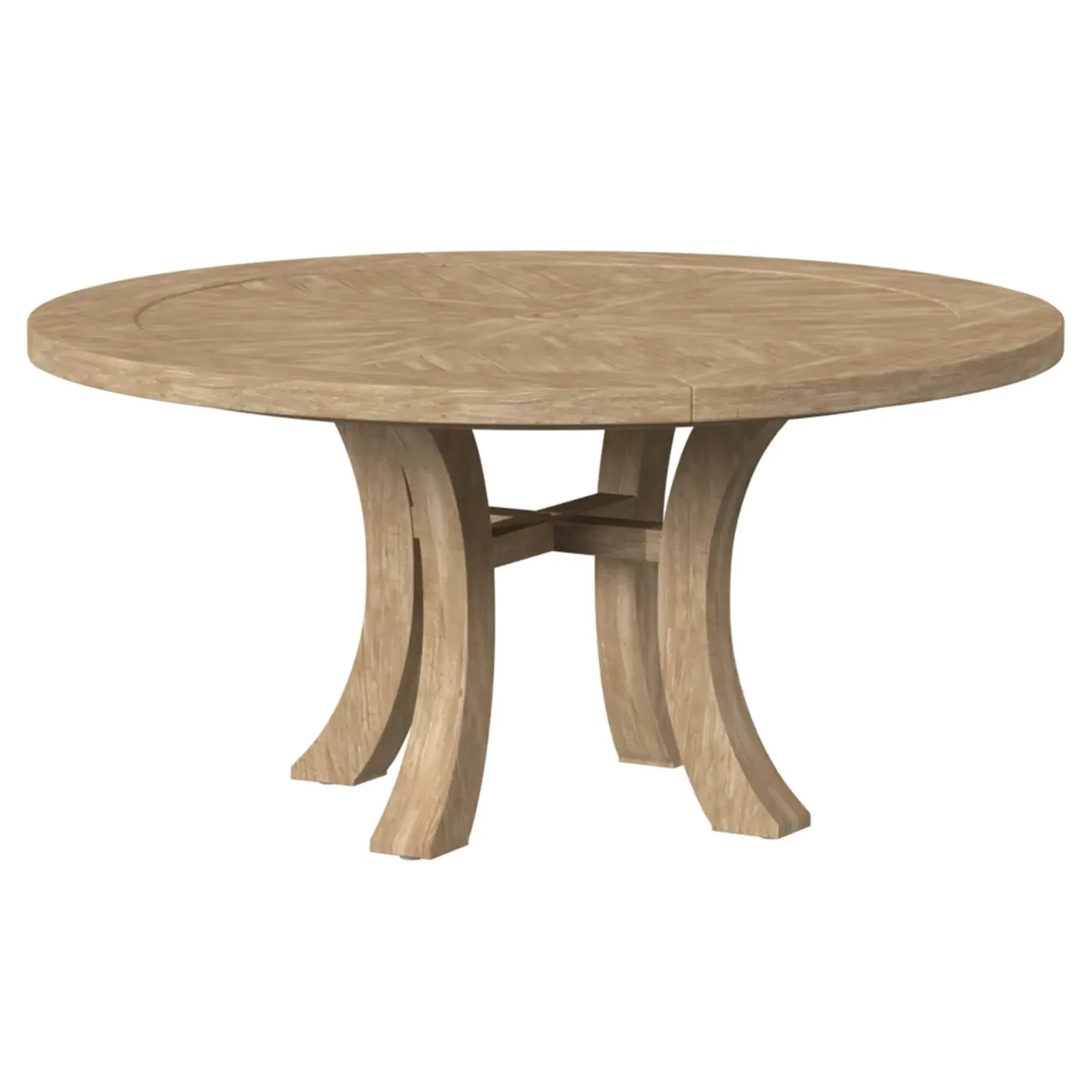 Junia Round Outdoor Dining Table - Brown, Teak