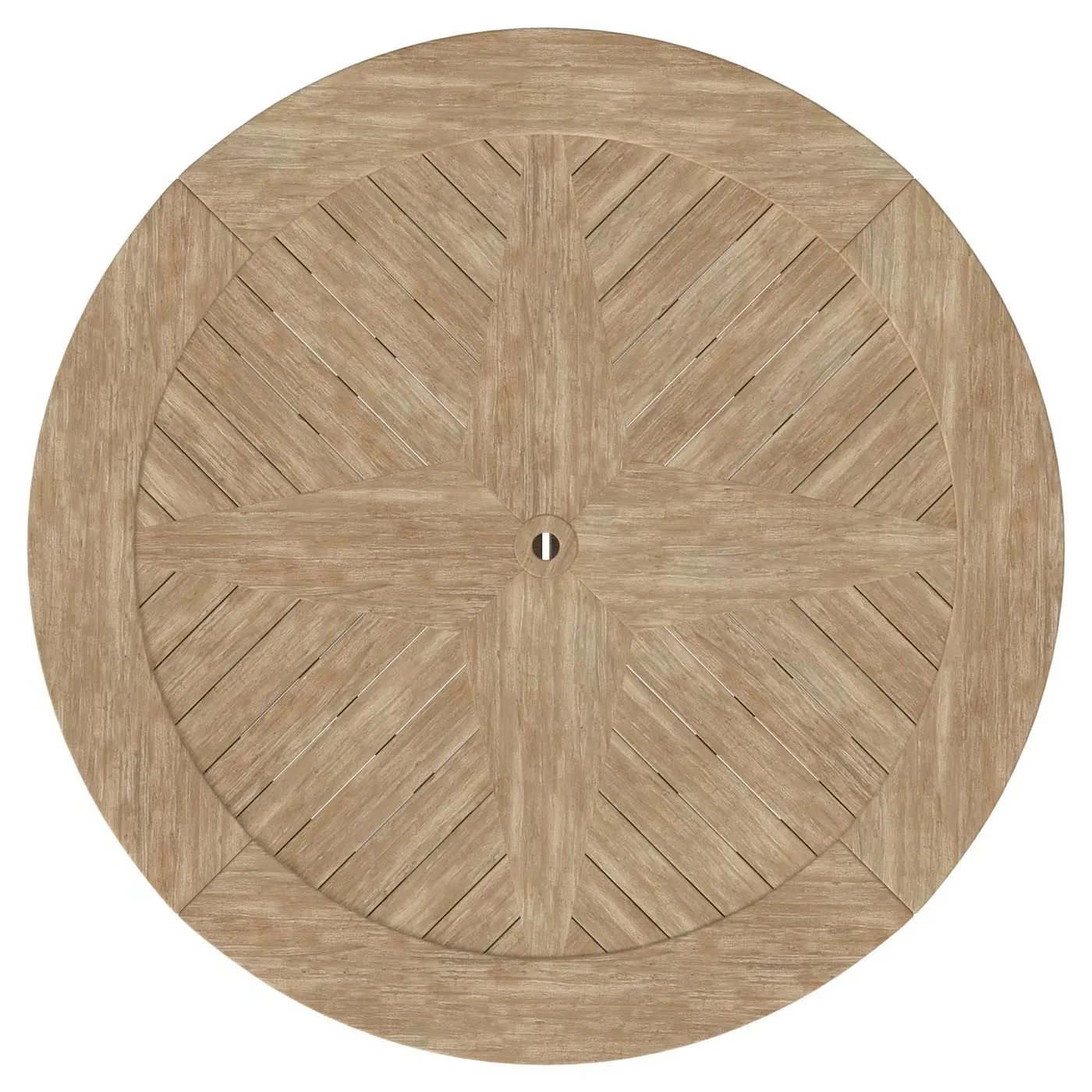 Junia Round Outdoor Dining Table - Brown, Teak