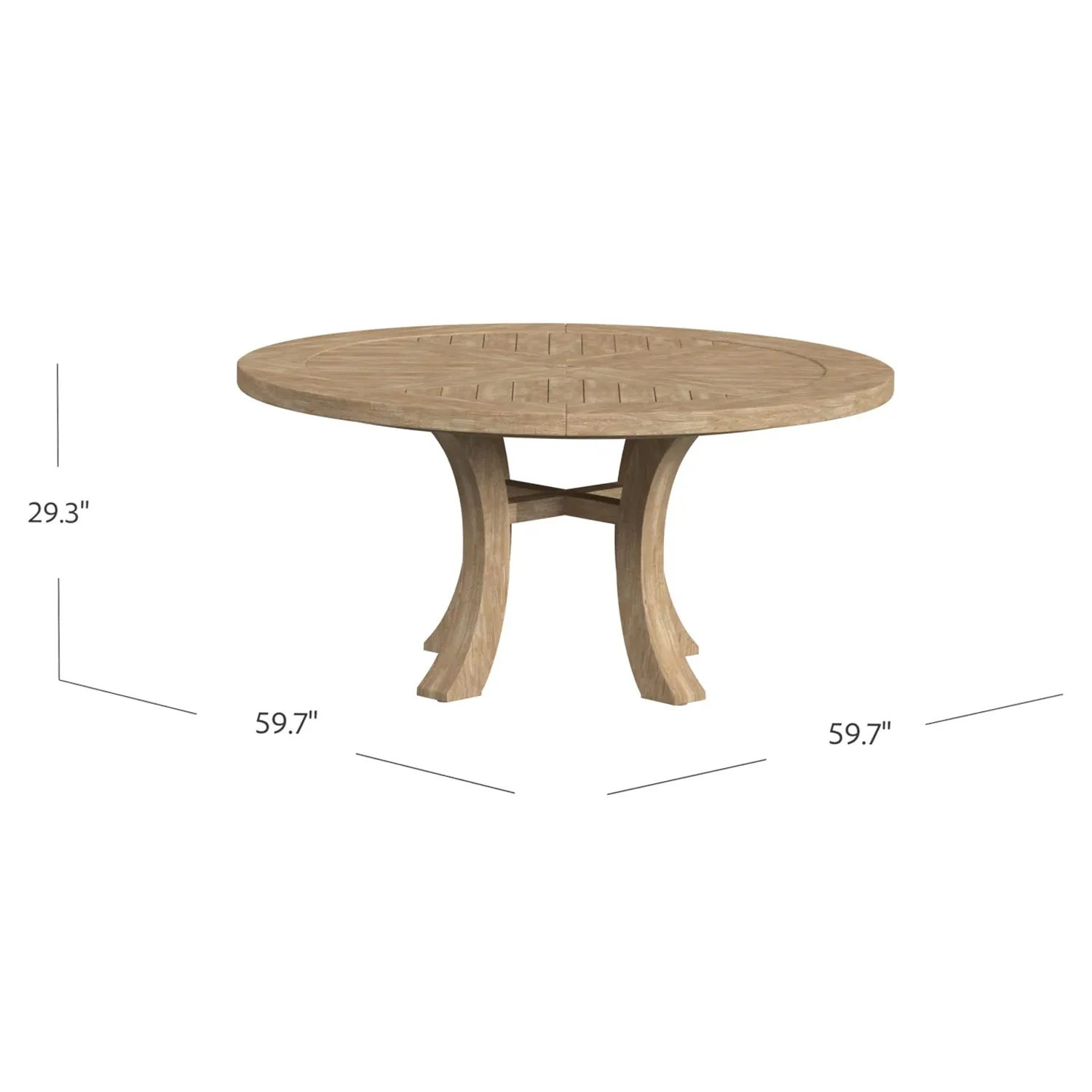 Junia Round Outdoor Dining Table - Brown, Teak