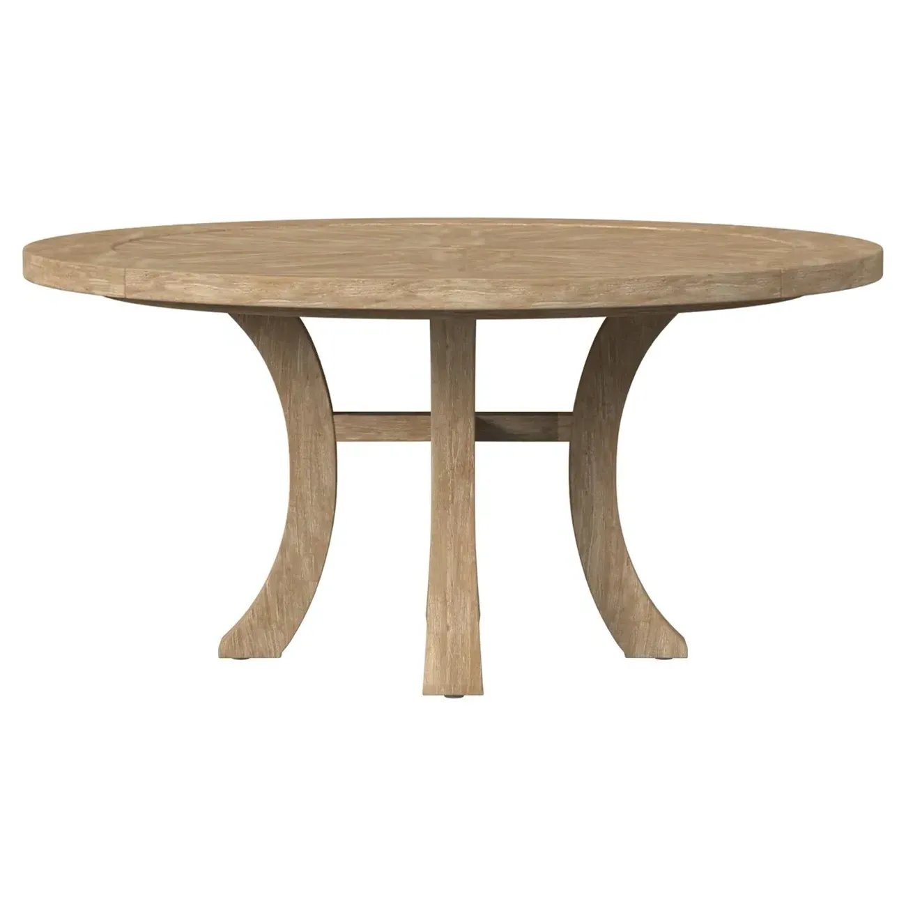 Junia Round Outdoor Dining Table - Brown, Teak image