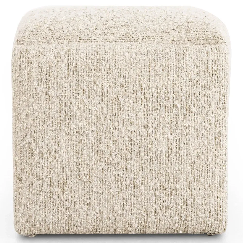 Juniper Rectangular Ottoman - Cream, Boucle