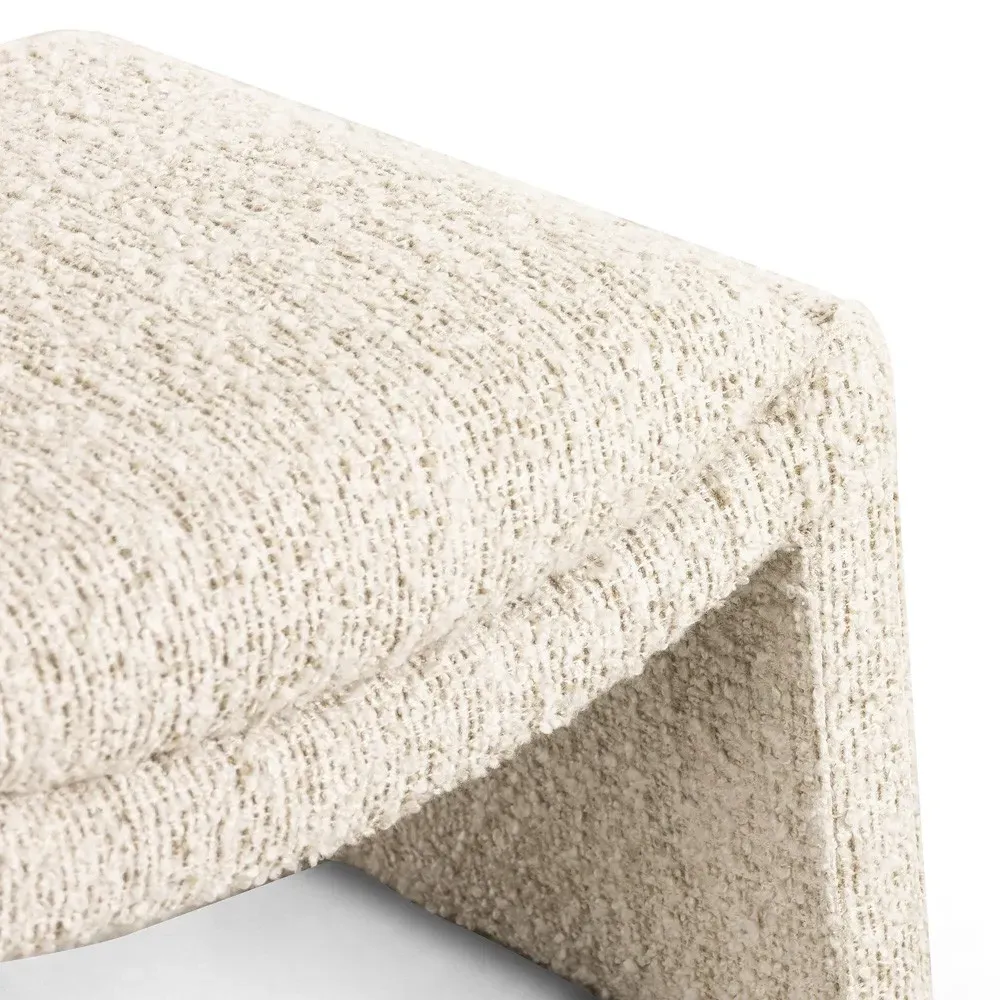 Juniper Rectangular Ottoman - Cream, Boucle