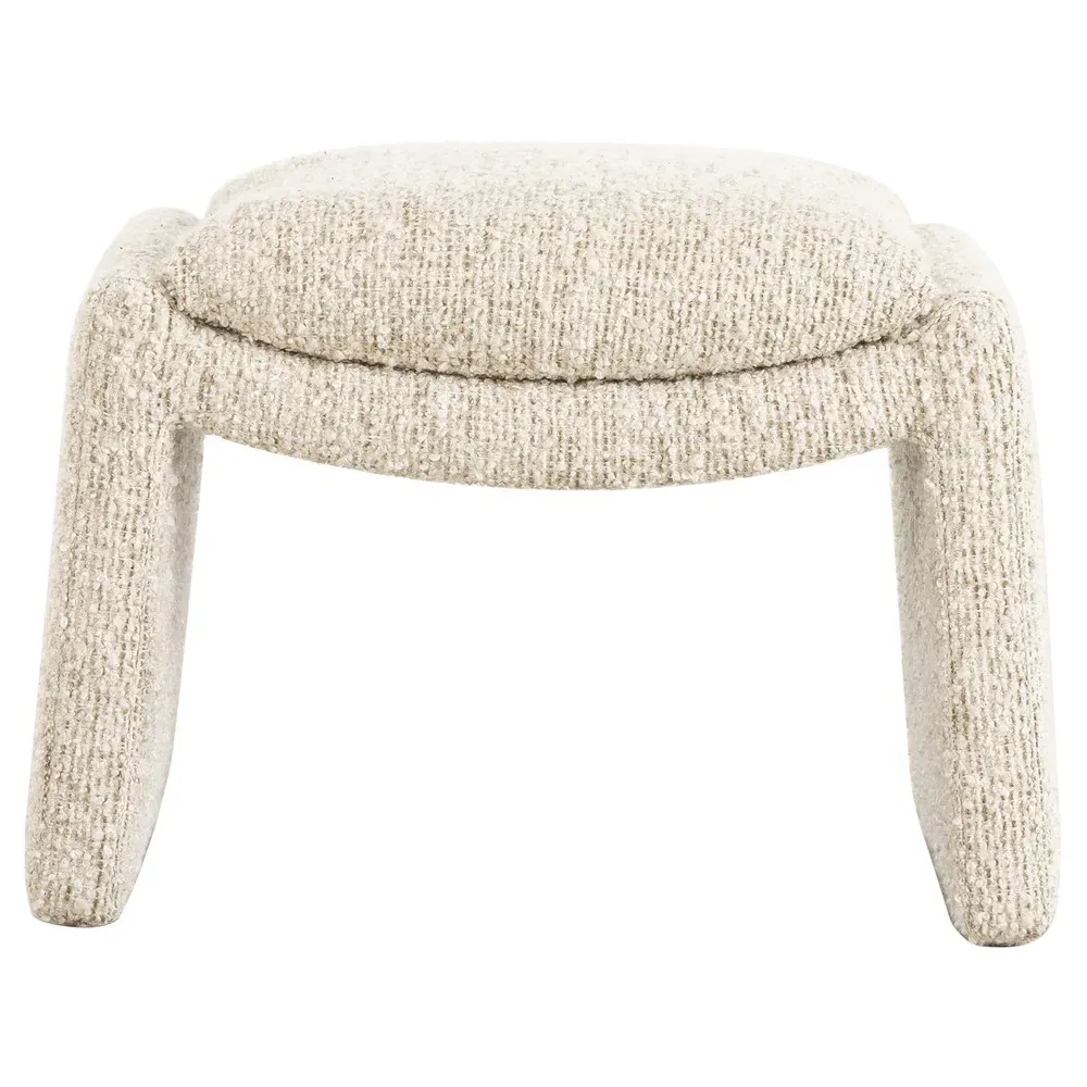 Juniper Rectangular Ottoman - Cream, Boucle image