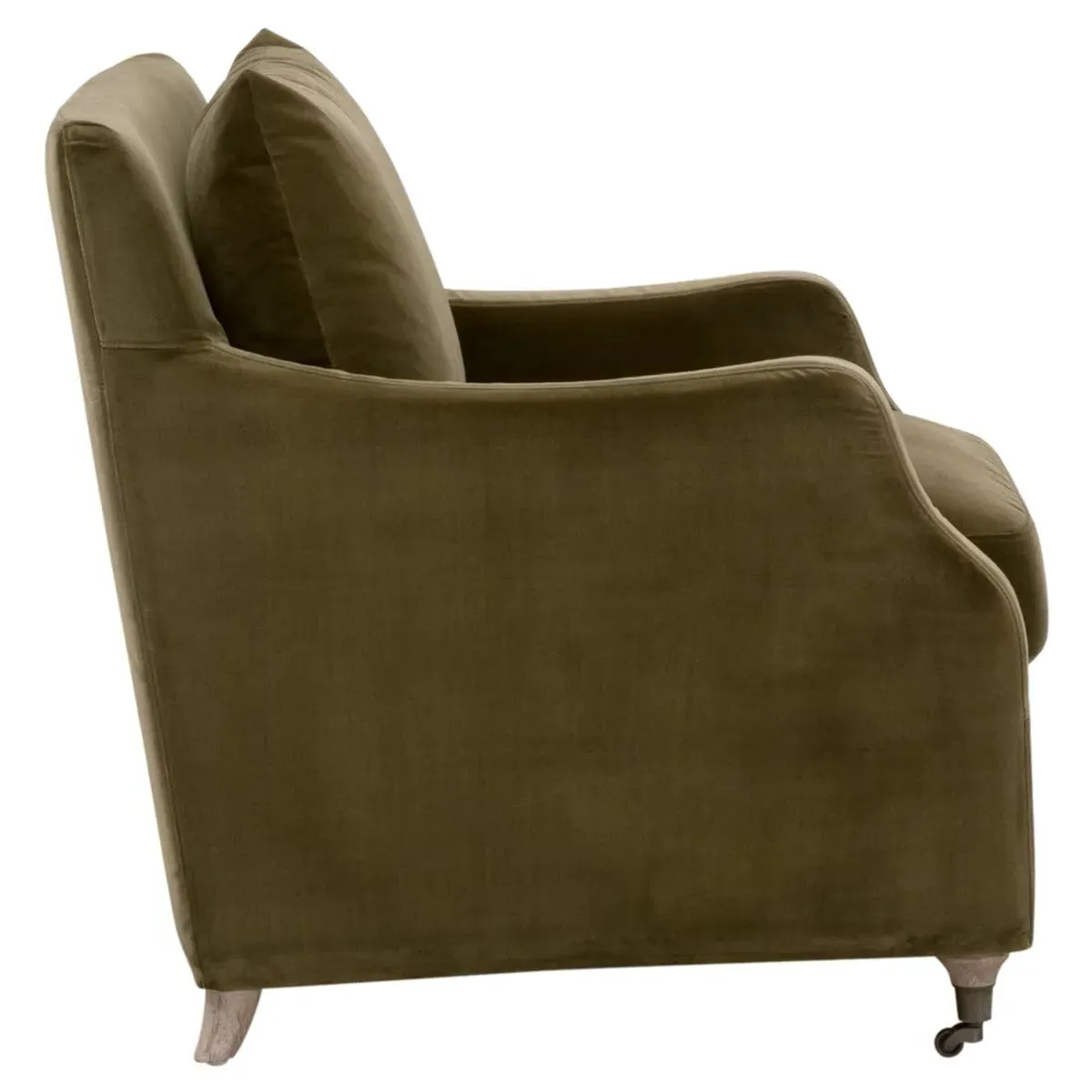 Junot Club Arm Chair - Olive, Velvet