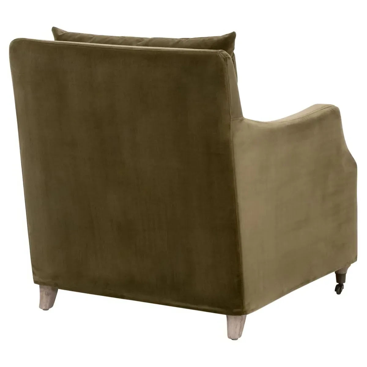 Junot Club Arm Chair - Olive, Velvet