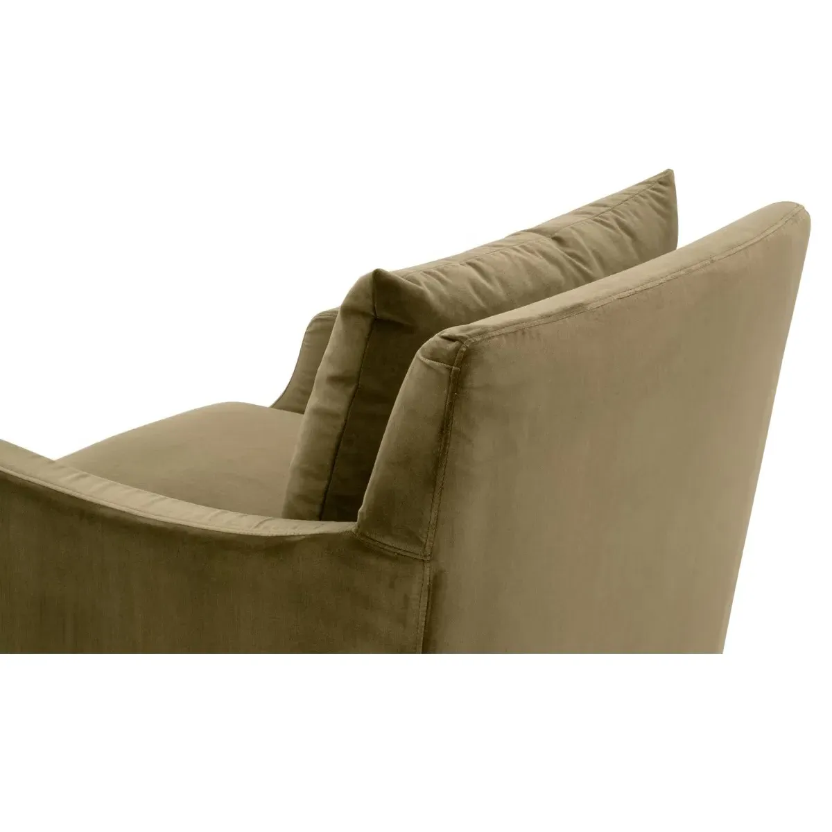 Junot Club Arm Chair - Olive, Velvet