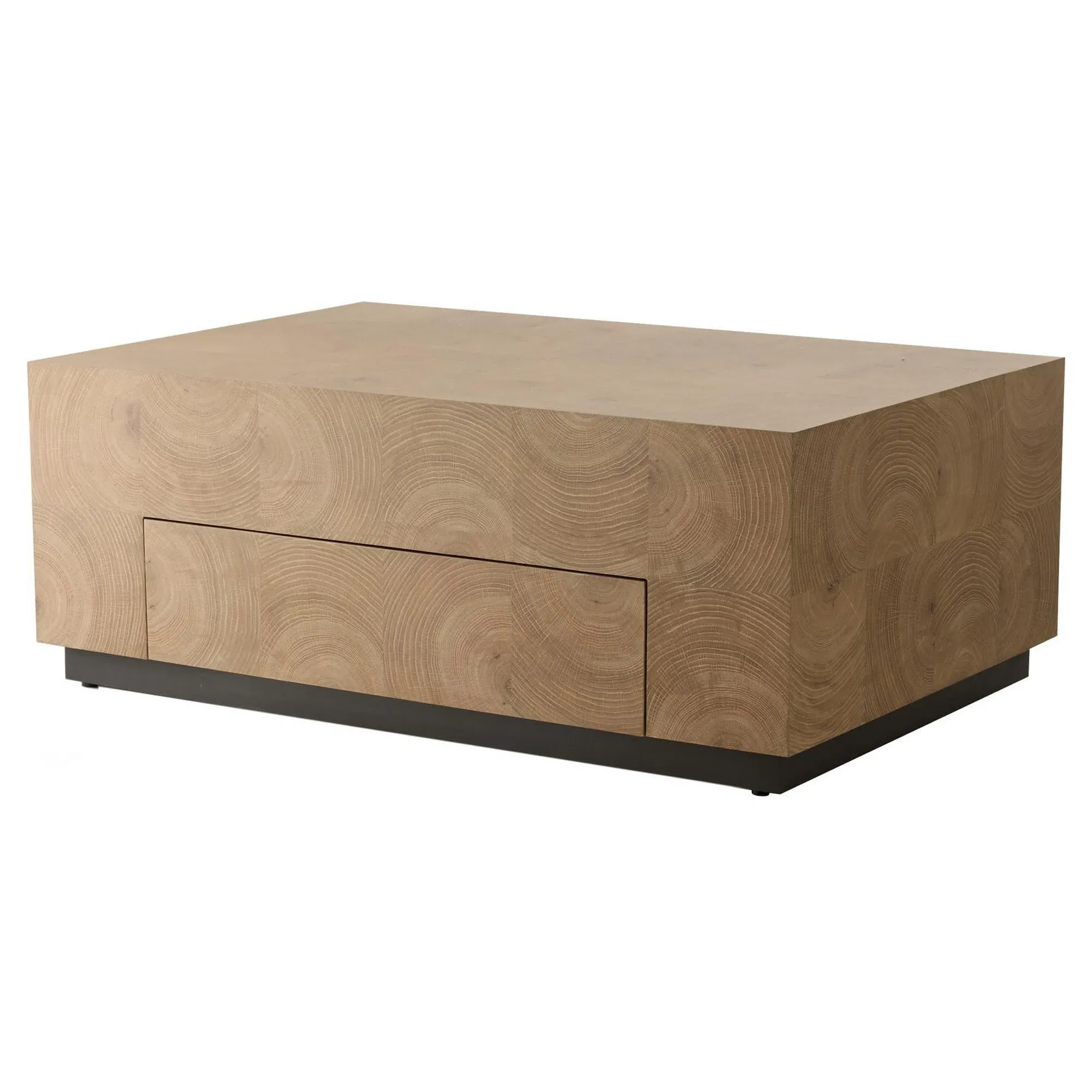 Justice Rectangular Storage Coffee Table - Brown, Oak