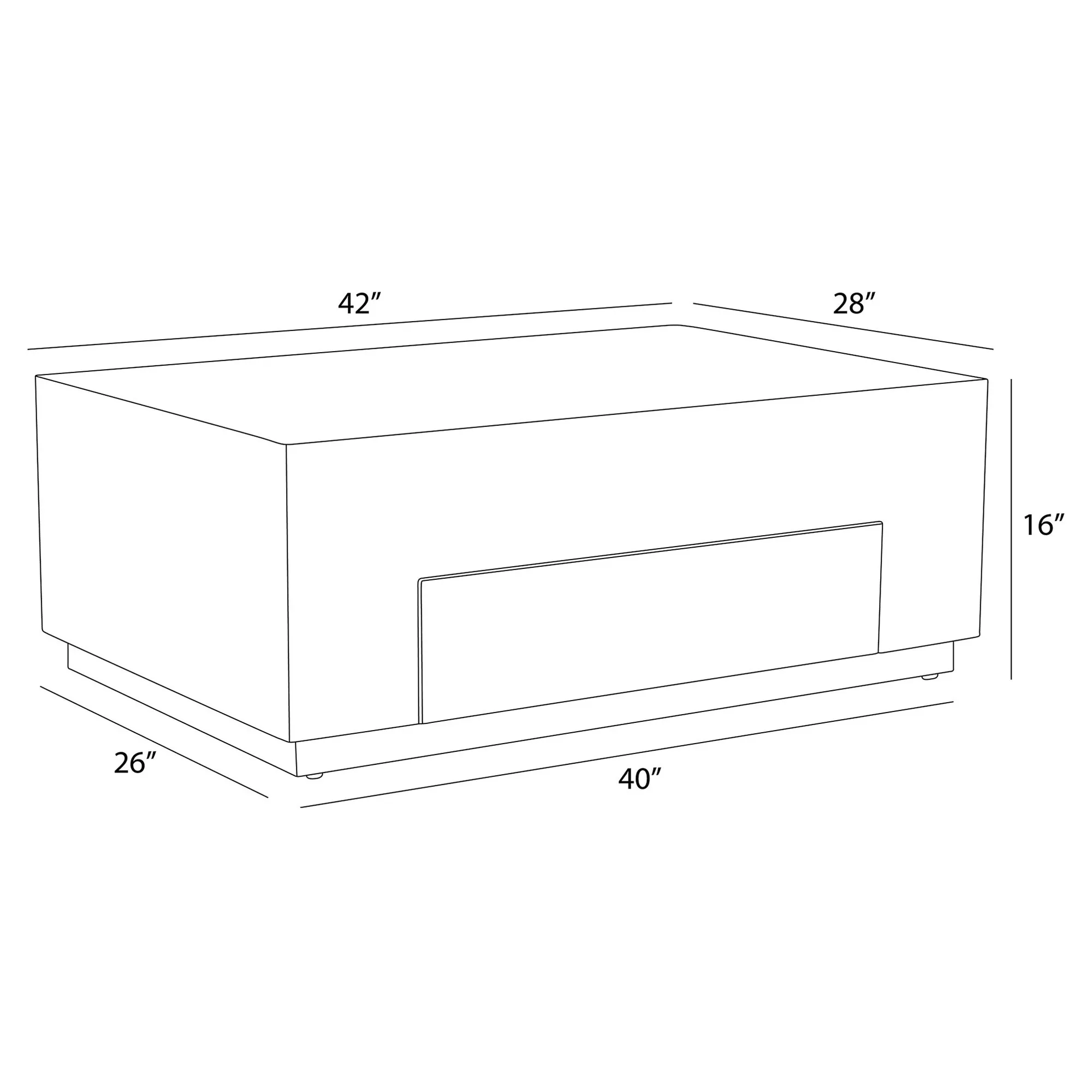 Justice Rectangular Storage Coffee Table - Brown, Oak