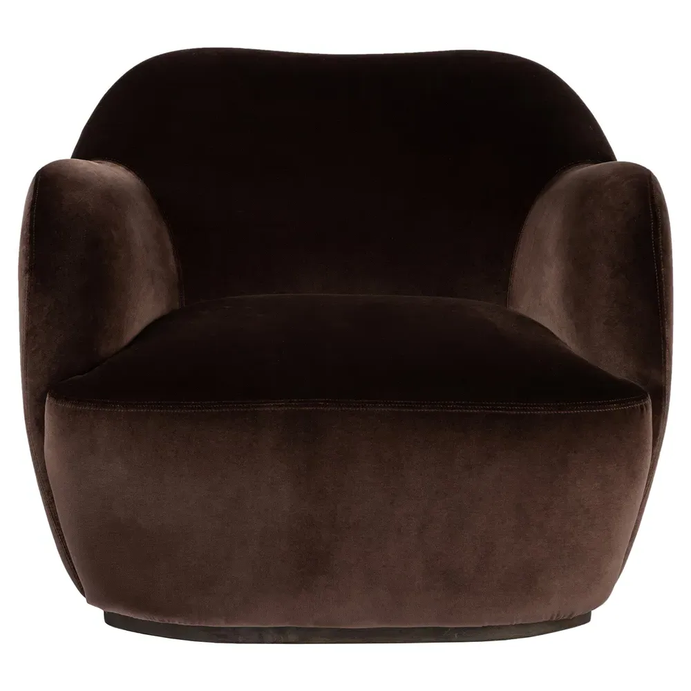 Justine Swivel Barrel Chair - Cocoa Brown image