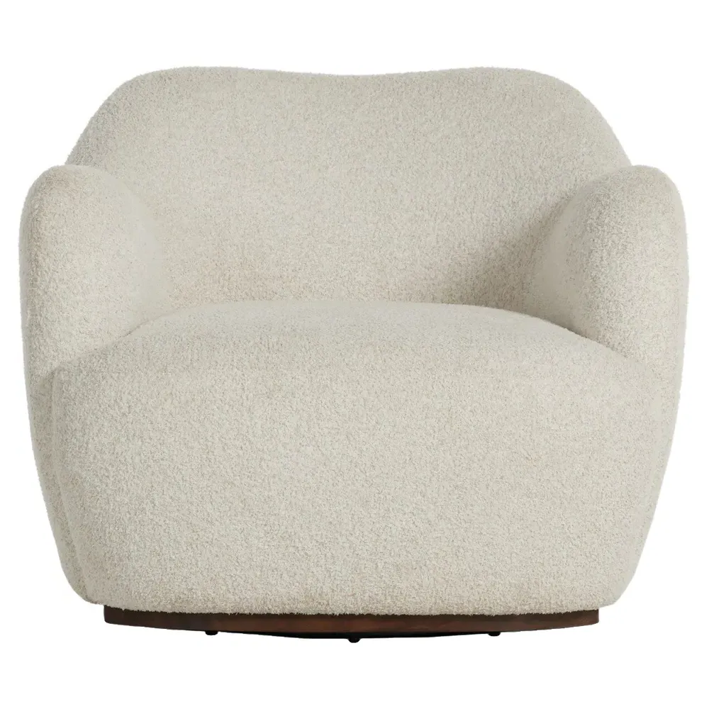 Justine Swivel Barrel Chair - Off White