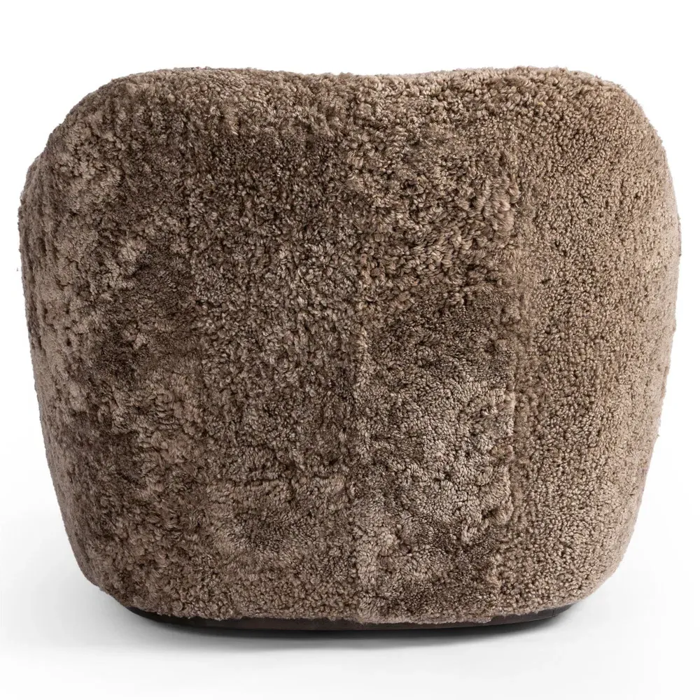 Justine Swivel Barrel Chair - Taupe Shearling