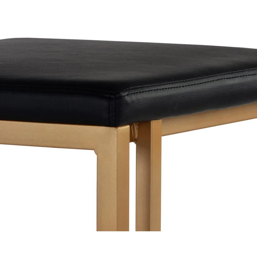 Kacie Counter Stool Set of 2 - Black, Faux Leather