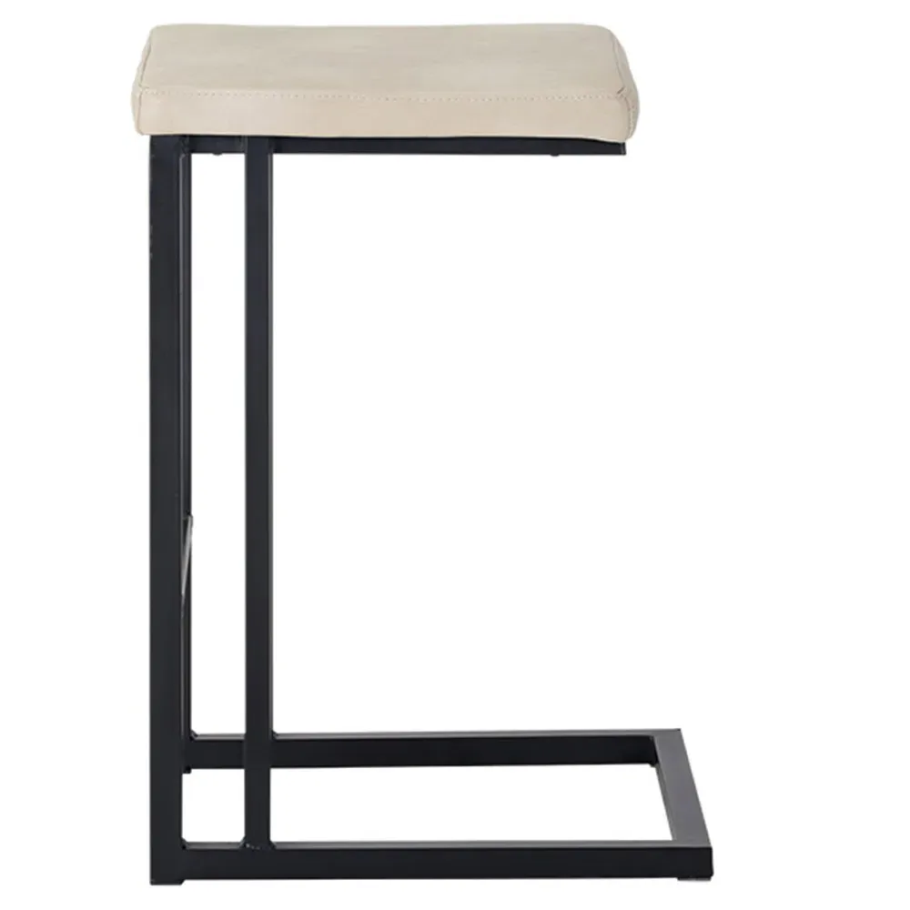 Kacie Counter Stool Set of 2 - Cream, Faux Leather