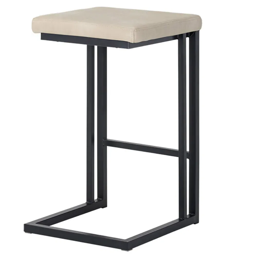 Kacie Counter Stool Set of 2 - Cream, Faux Leather